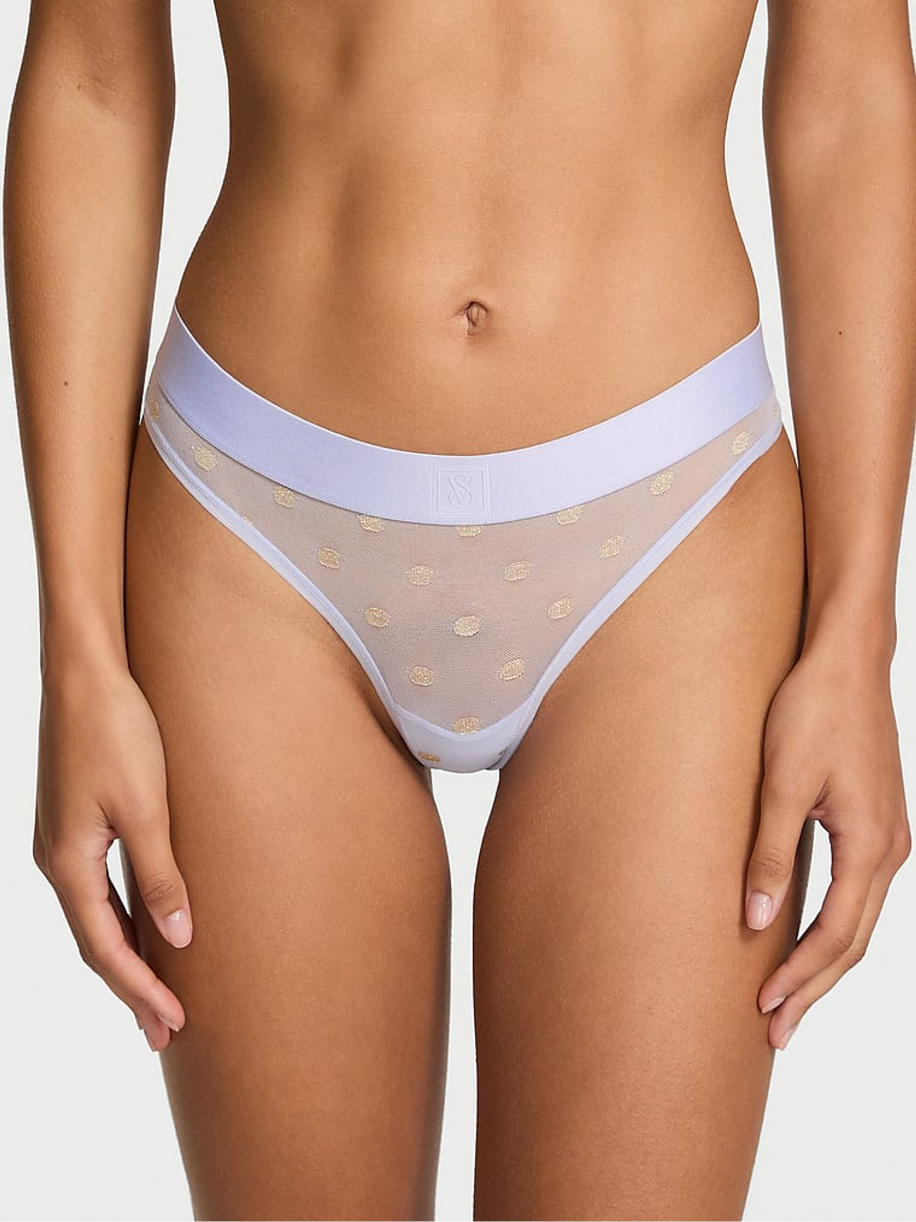 Soft Iris Blue Thong Sheer Logo Knickers (H65289) | €11.50