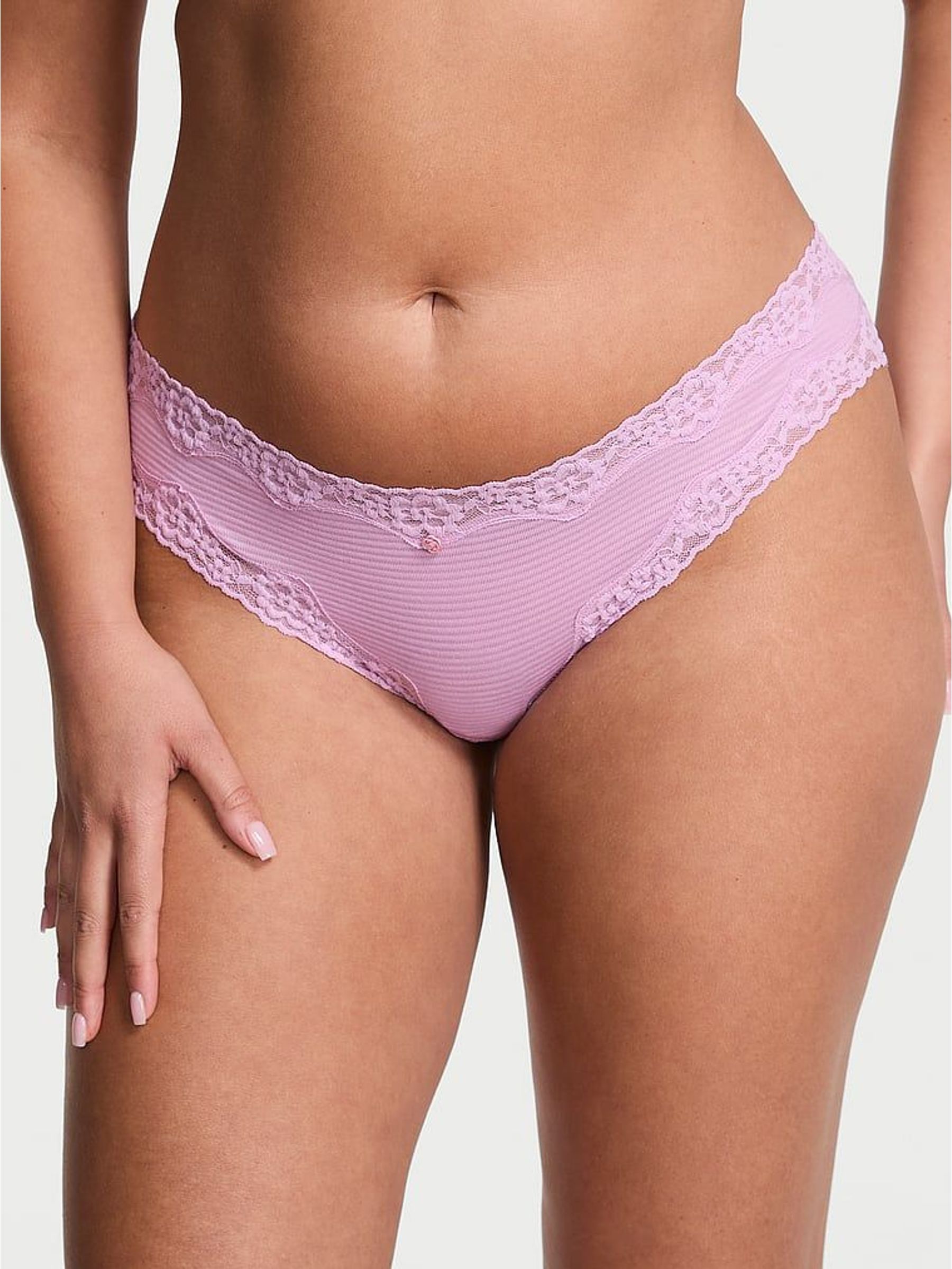Pink Bikini Lace Waist Knickers (H65295) | €13