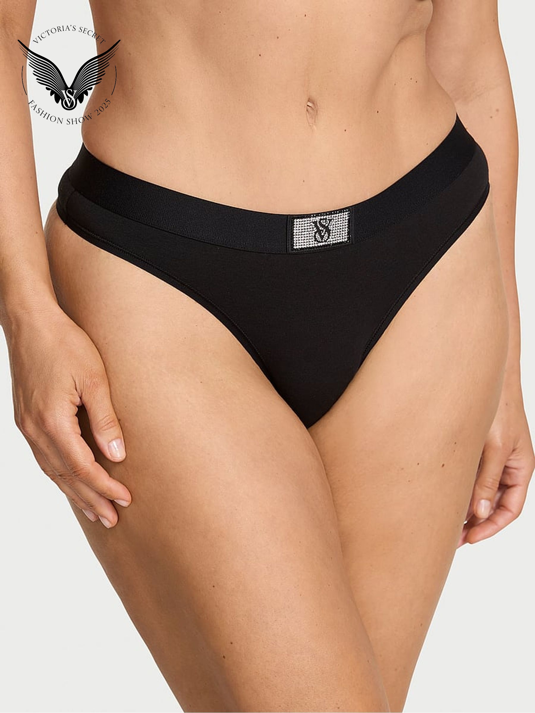 Black Thong Logo Shine Patch Knickers (H65338) | €11.50