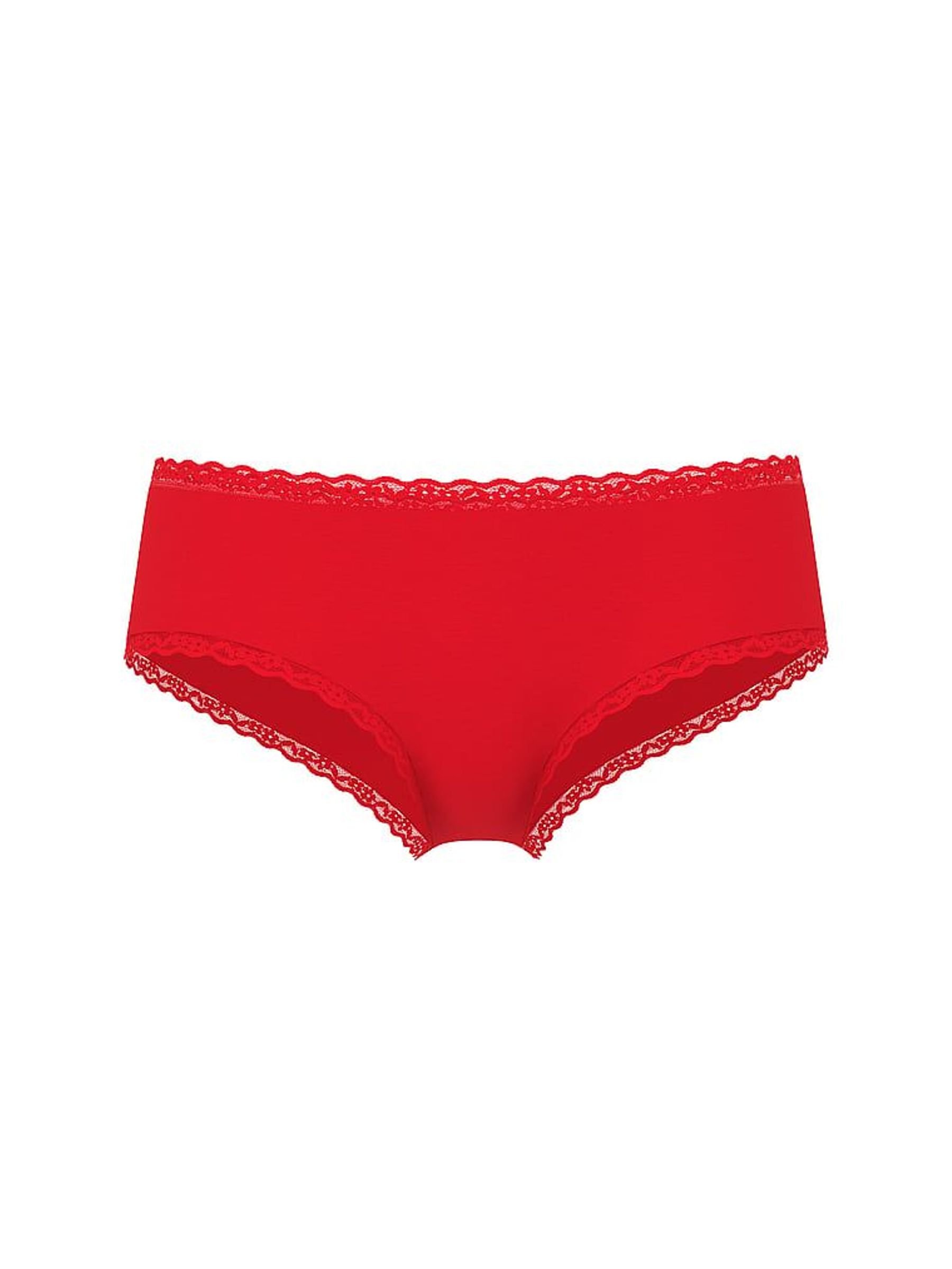Lipstick Red Cheeky Cotton Lace Trim Sparkle Knickers (H65339) | €13