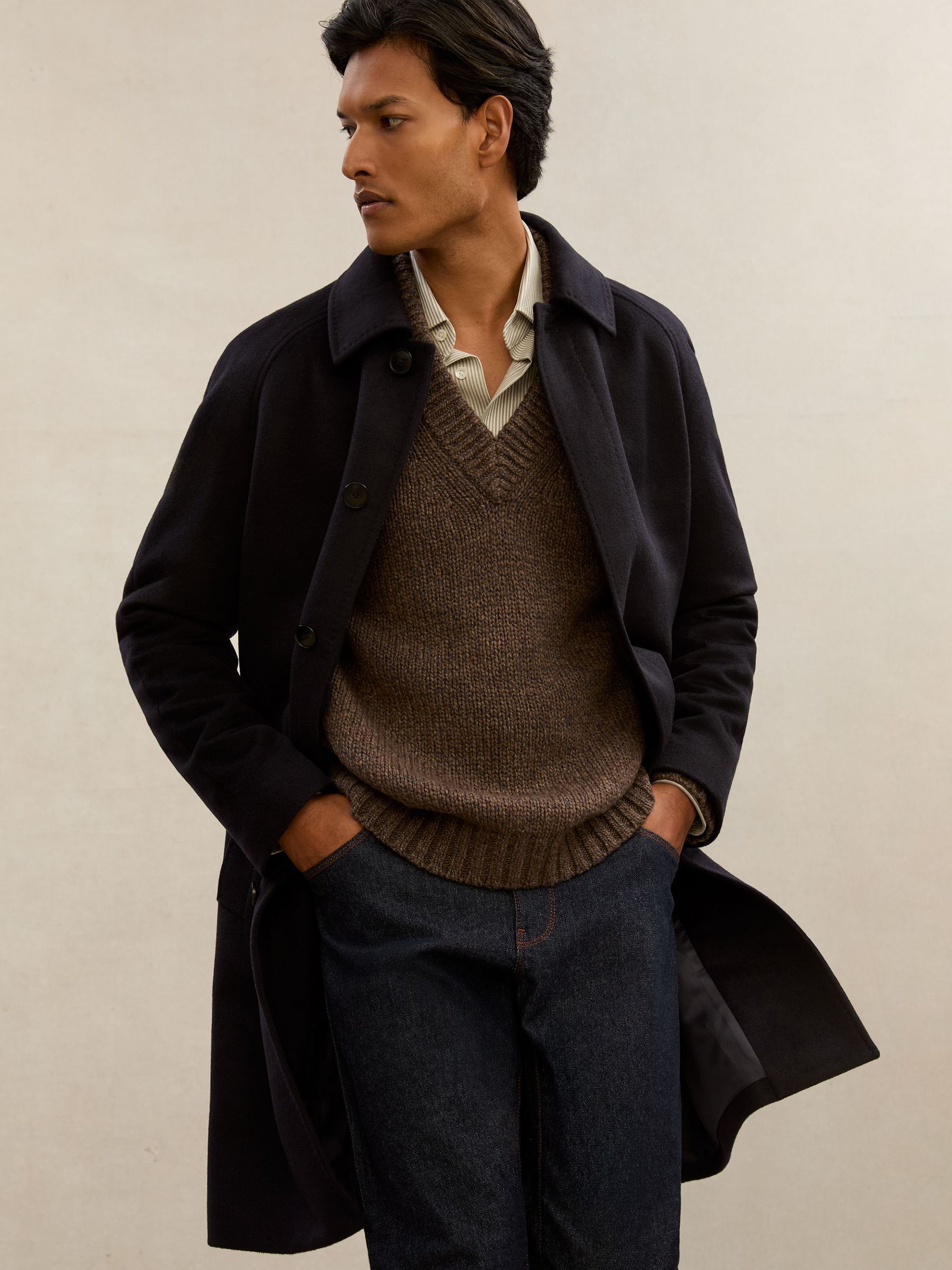 Atelier 100% Cashmere Raglan Overcoat in Navy (H66010) | $1,700