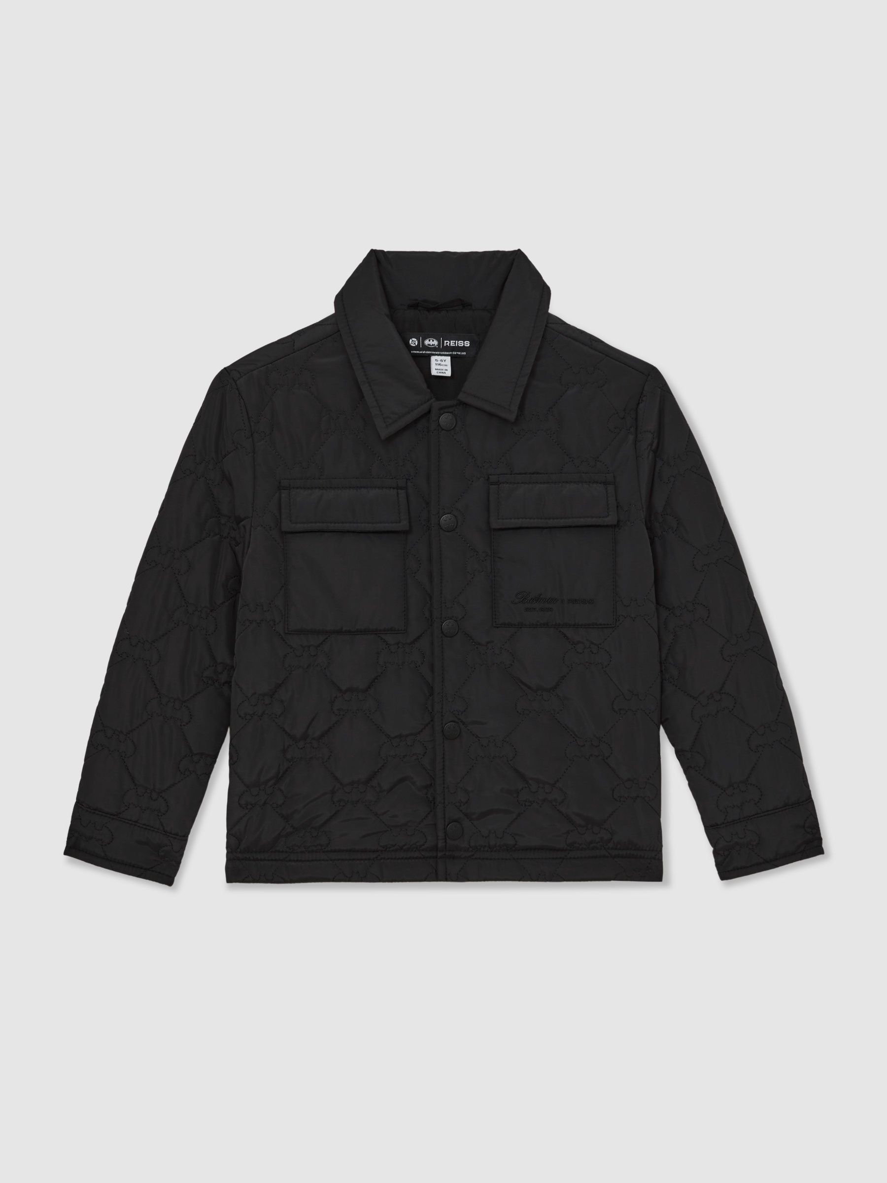 13-14 yrs Batman | Reiss Quilted Jacket in Black (H68173) | $115