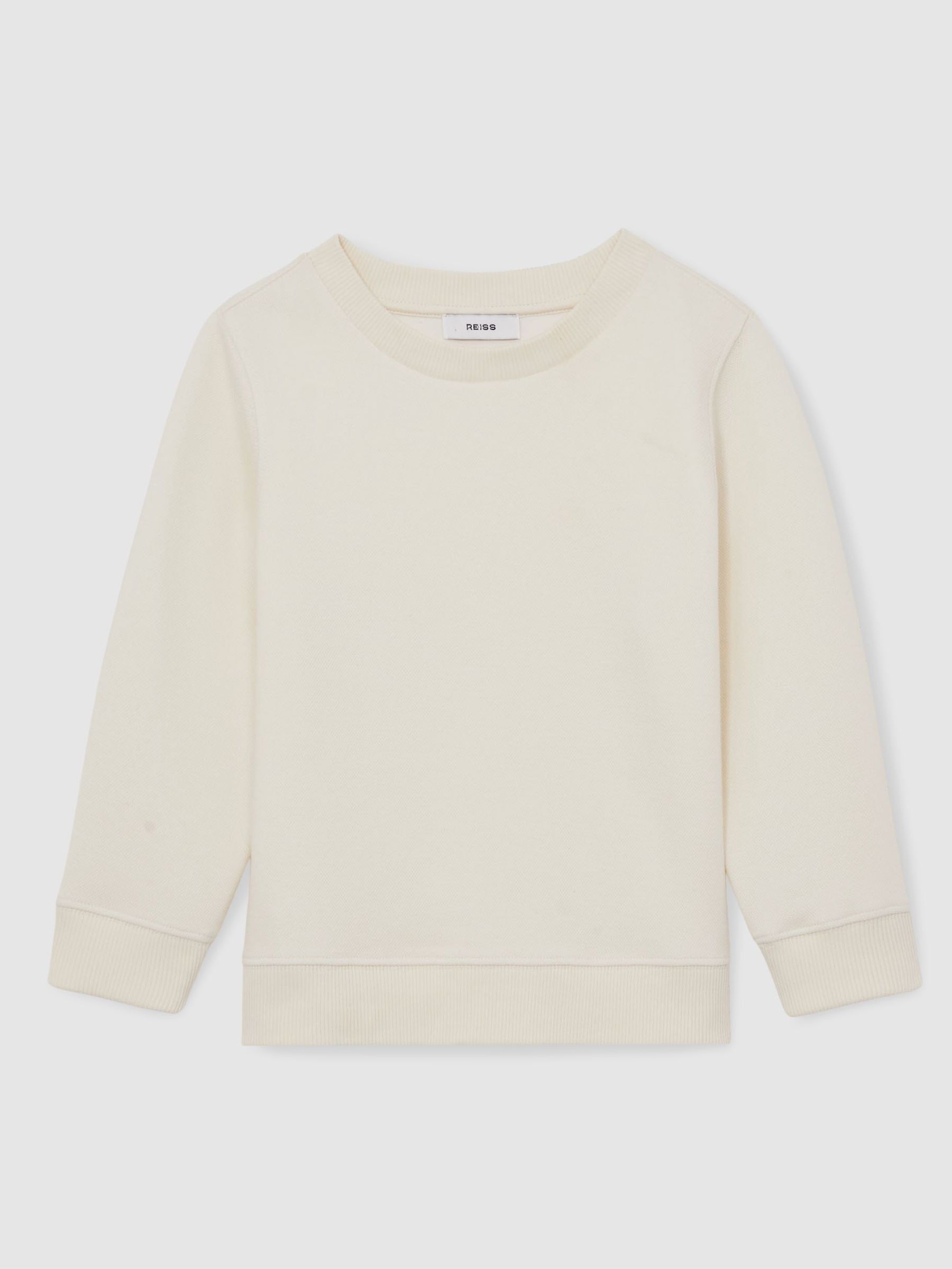 13-14 yrs Cotton-Blend Textured Sweatshirt in Off White (H68180) | $70