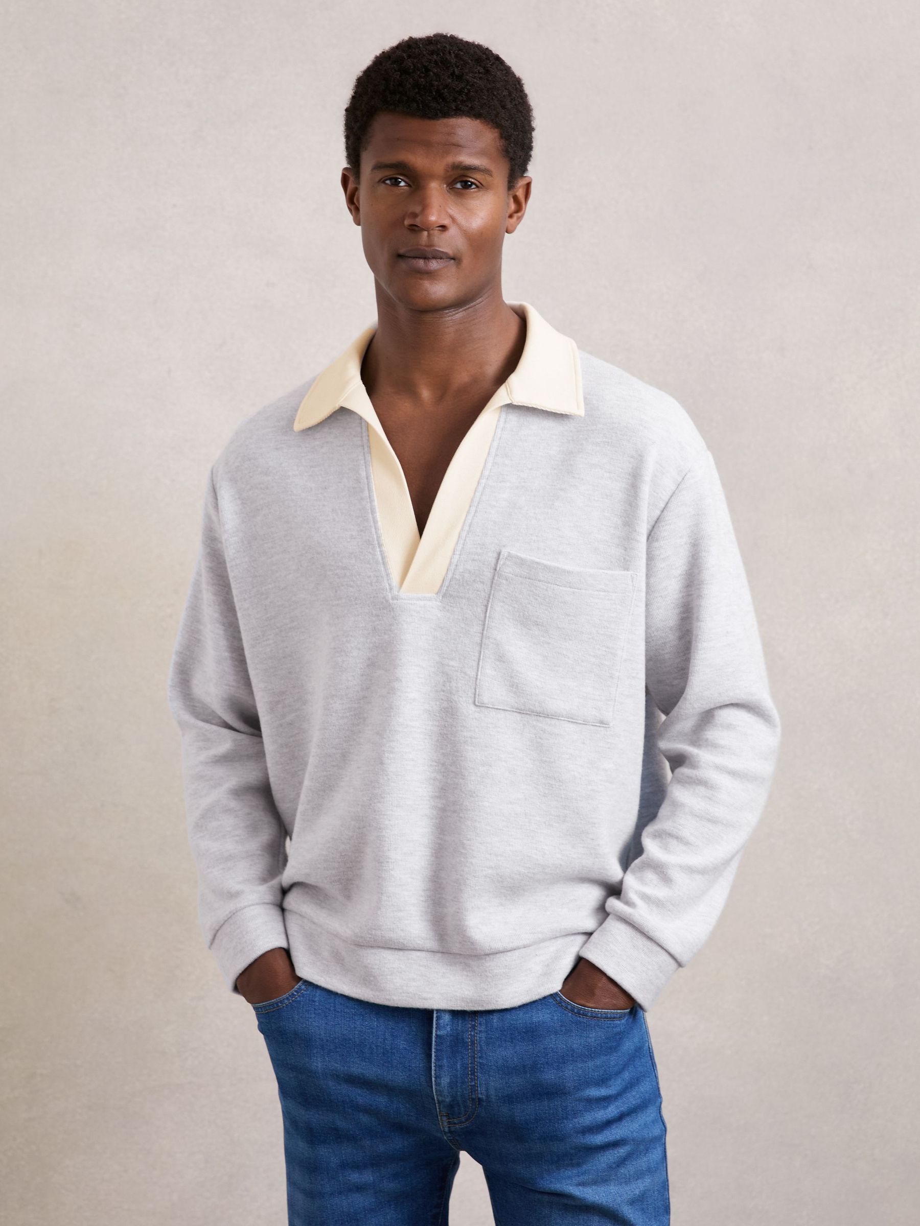 Polo Shirt in Grey Marl/White (H68272) | CA$225