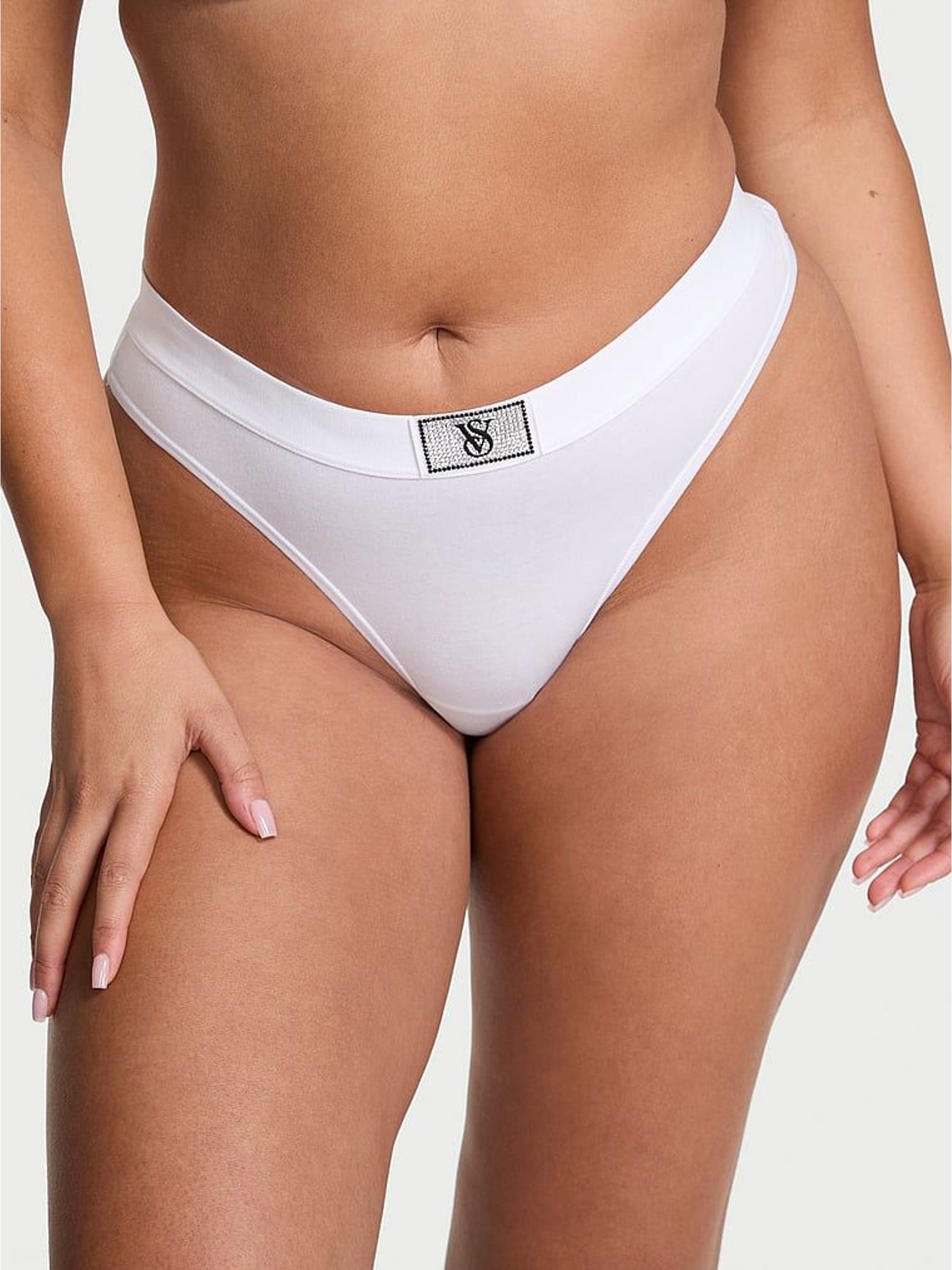 White Thong Logo Shine Patch Knickers (H68804) | €11.50