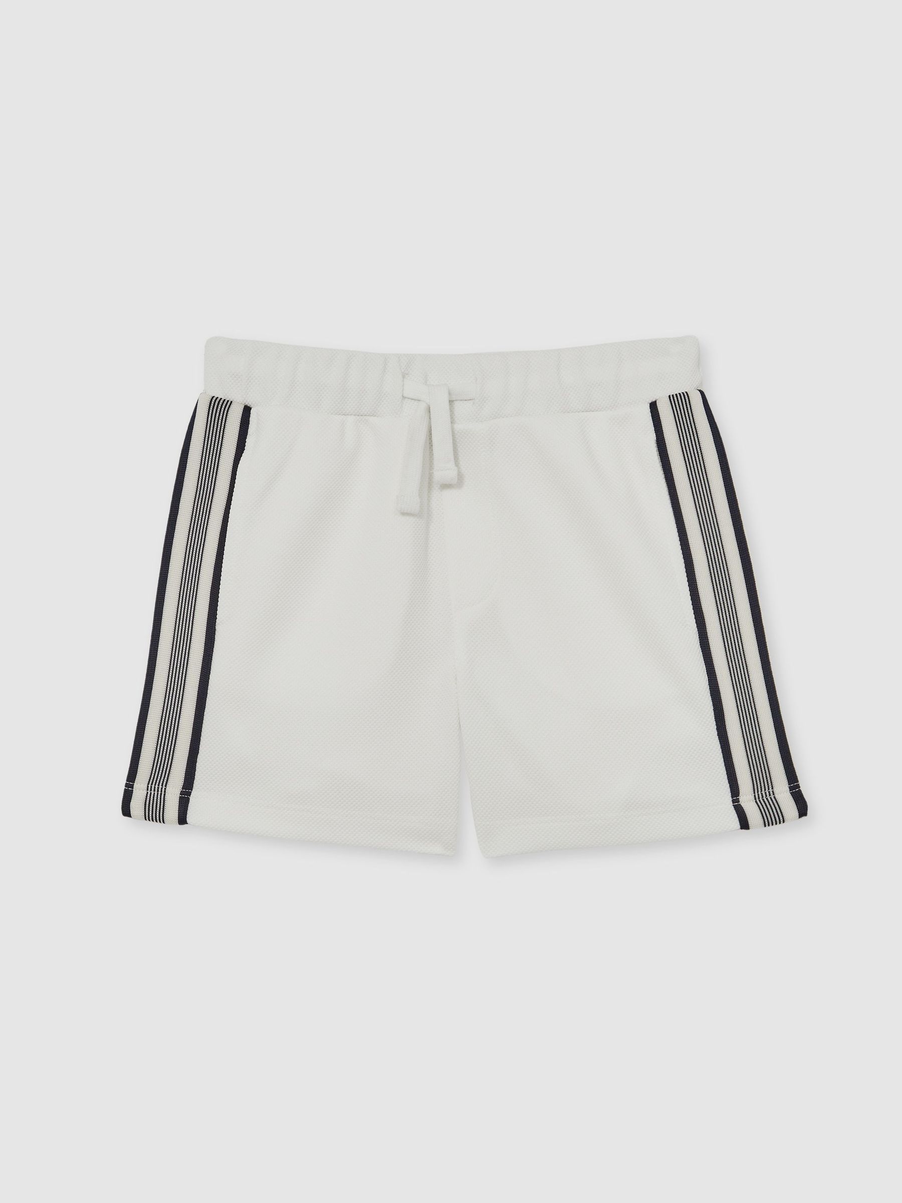 Side-Stripe Textured Shorts in White (H69544) | €45