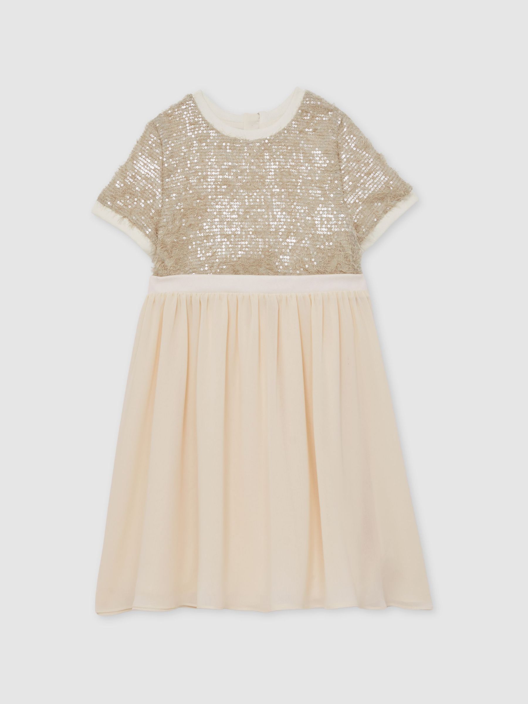 Reiss Bee Sequin-Top Chiffon-Skirt Dress (H71055) | ‏510 ر.س.‏