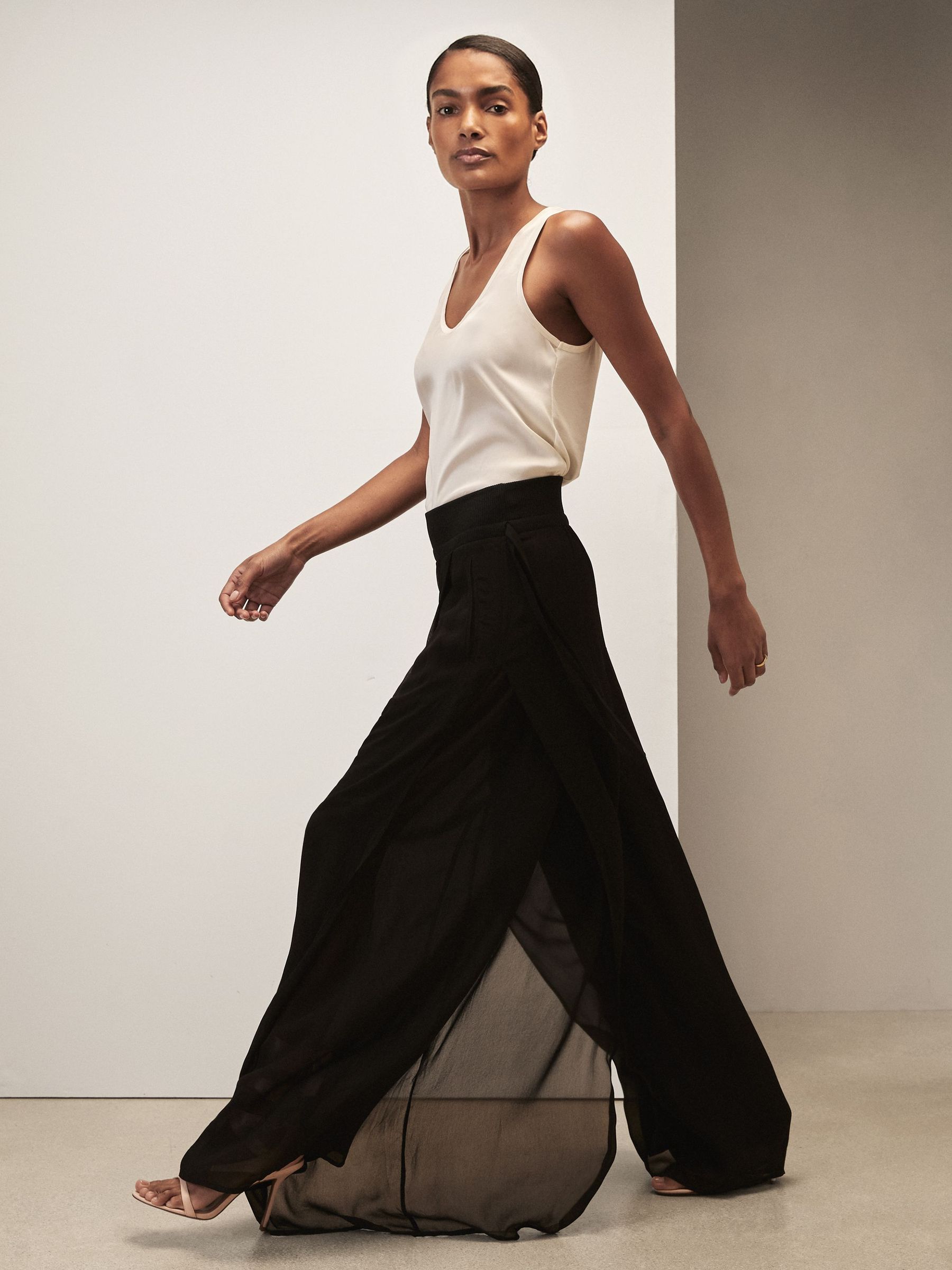 Reiss | Royal Ballet Chiffon Trousers in Black (H71647) | $345