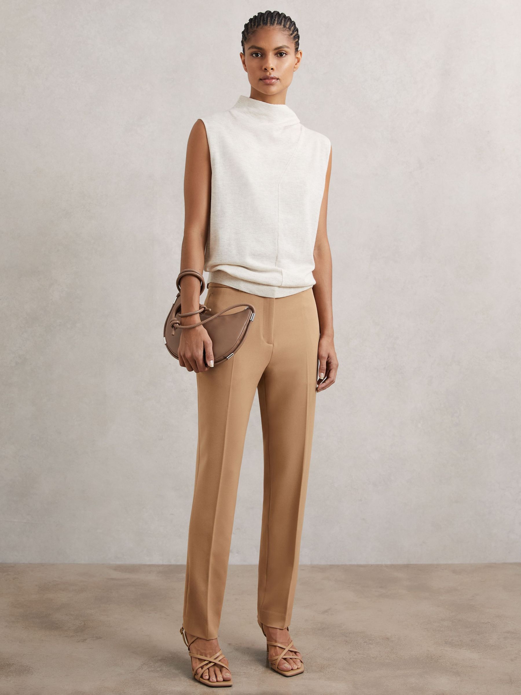 Slim Fit Suit Trousers in Camel (H71653) | 535 QAR