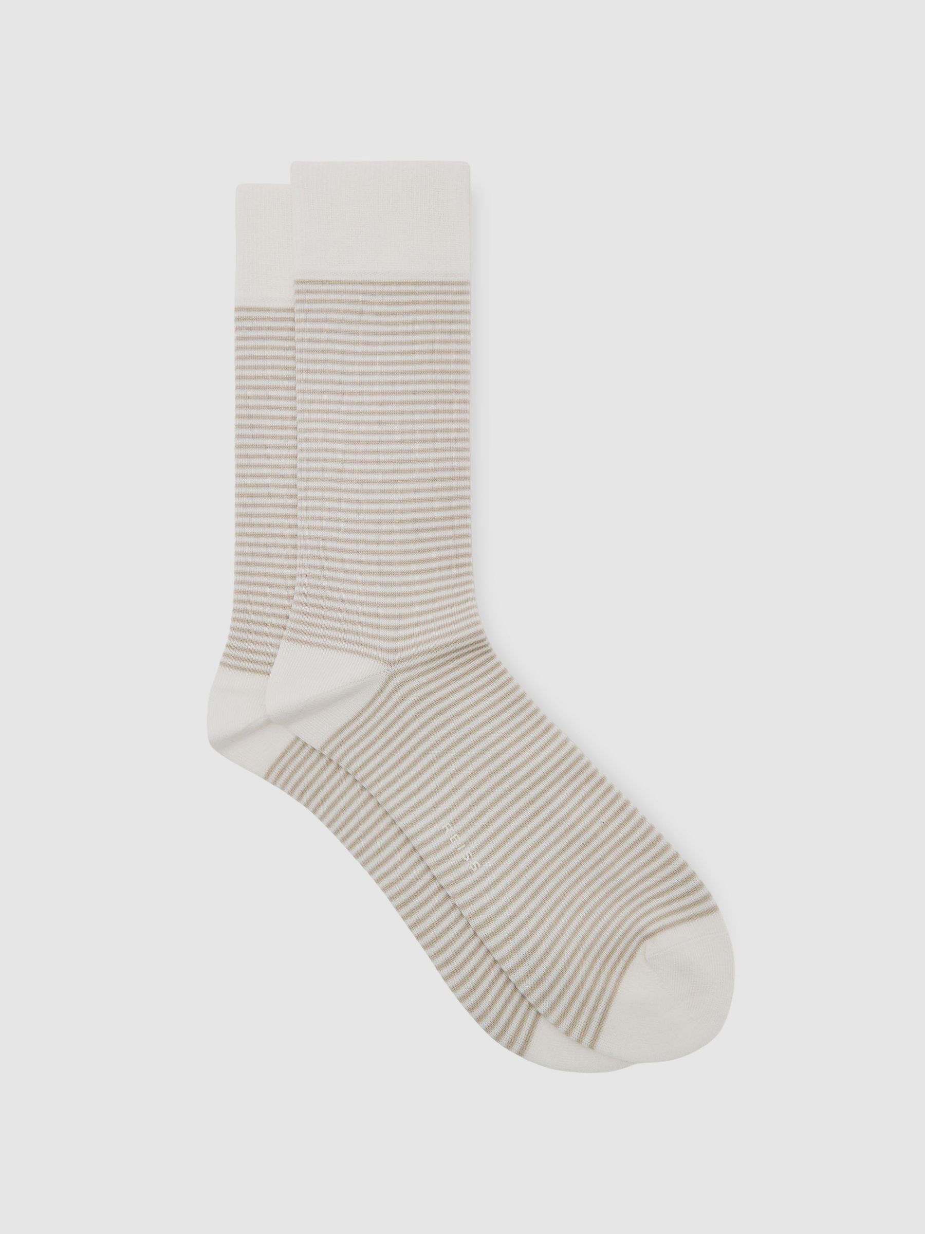 Striped Socks in Ecru/Oatmeal (H71742) | $20