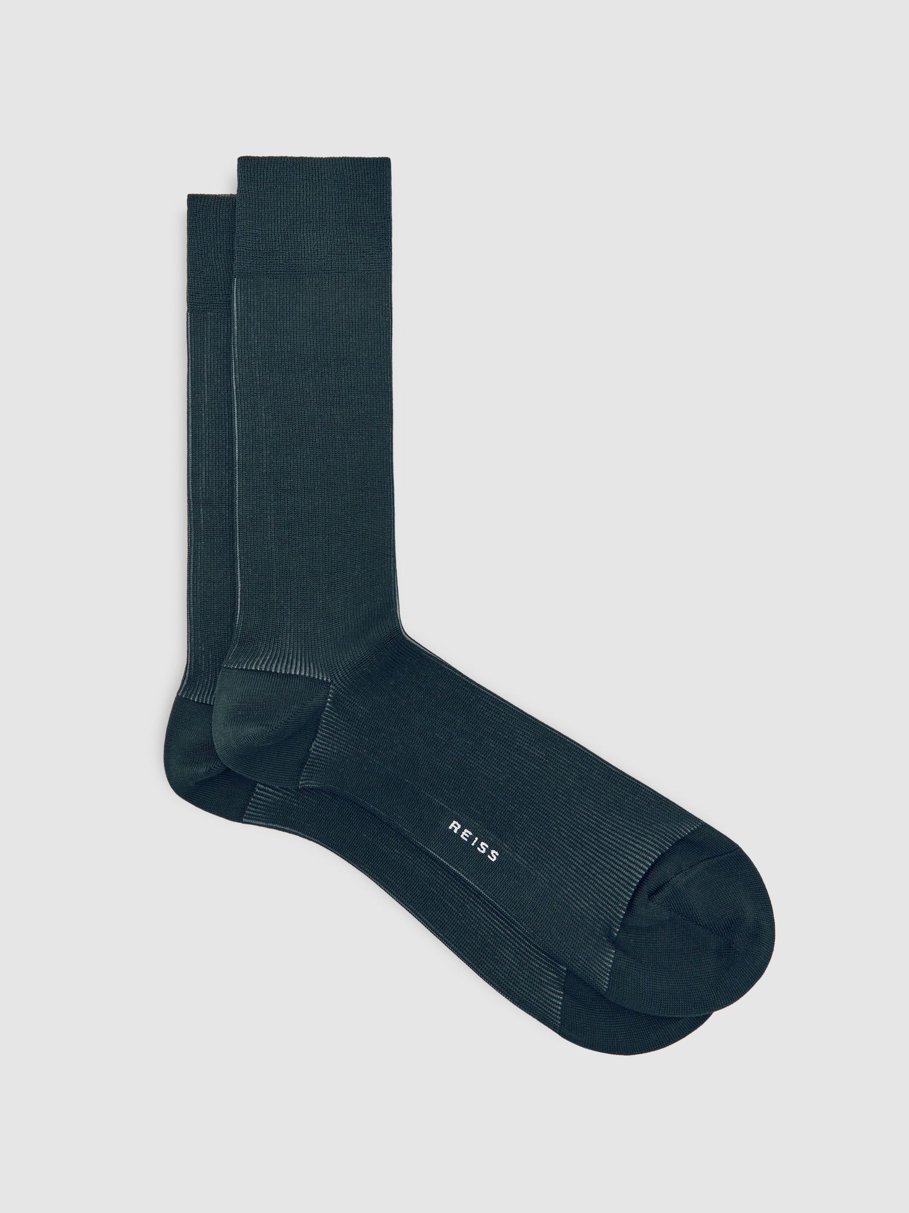 Two Tone Cotton Socks in Dark Green (H71761) | HK$190