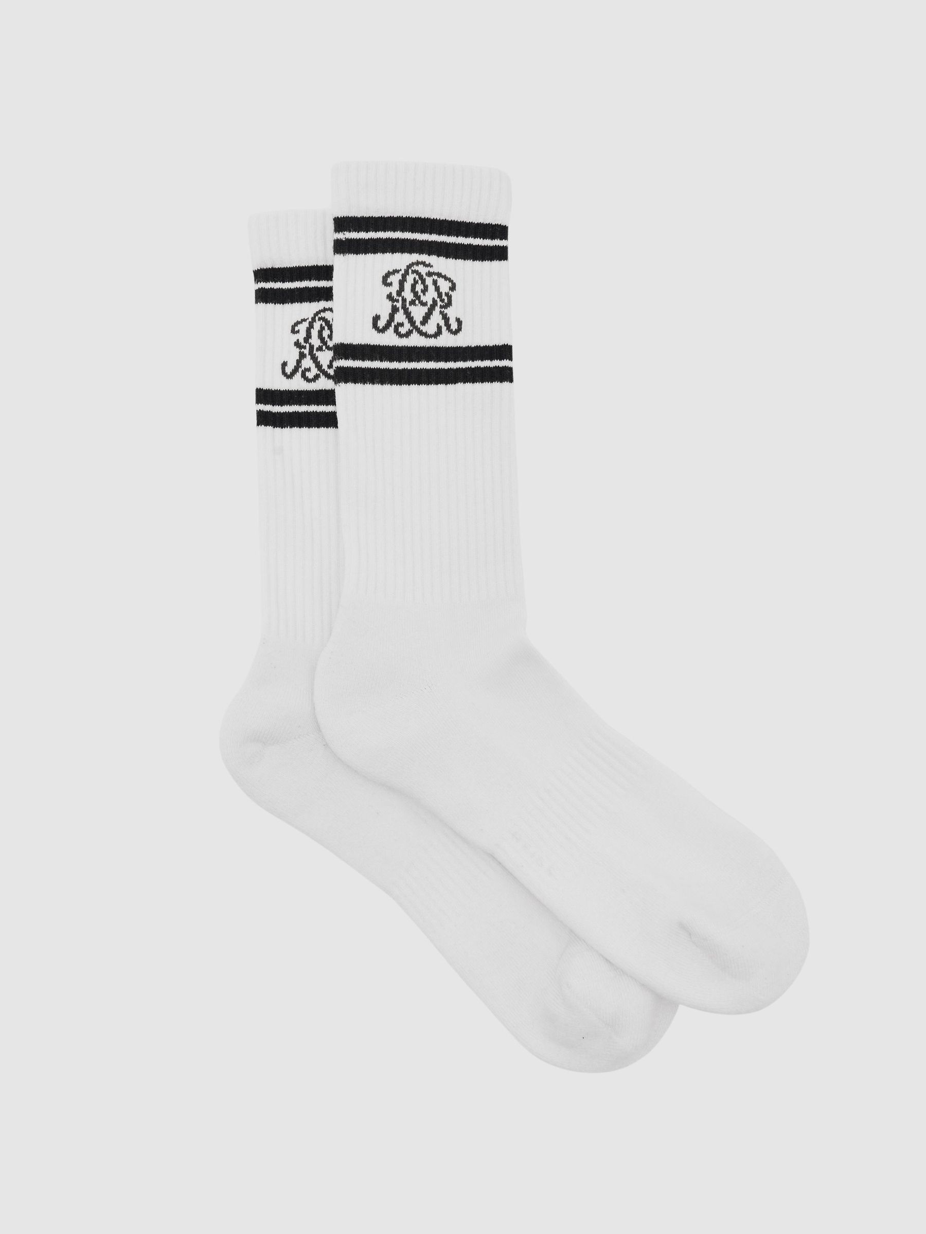Socks in Ecru/Chocolate Brown (H71782) | 100 QAR