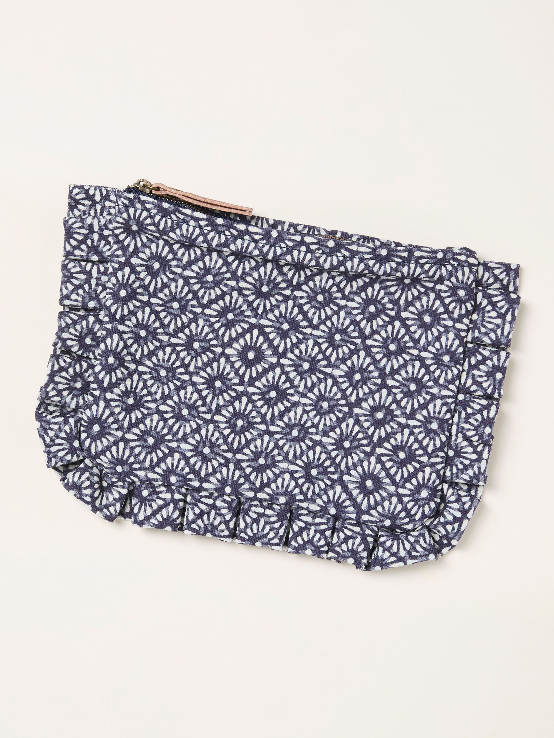 Navy Blue Geometric Frill Pouch (H72776) | €13.50