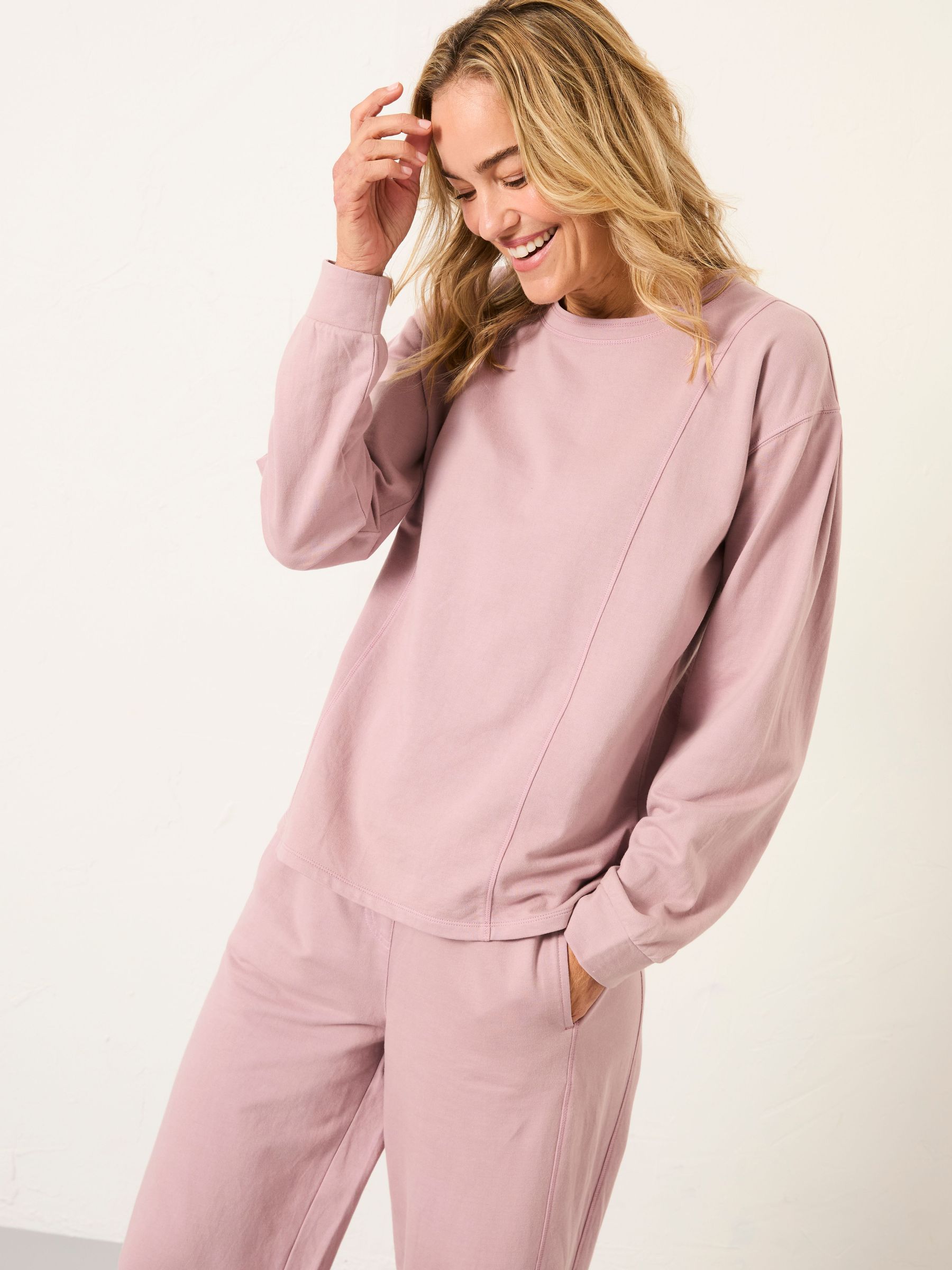 Lilac Purple Panelled Lounge Top (H74126) | $65