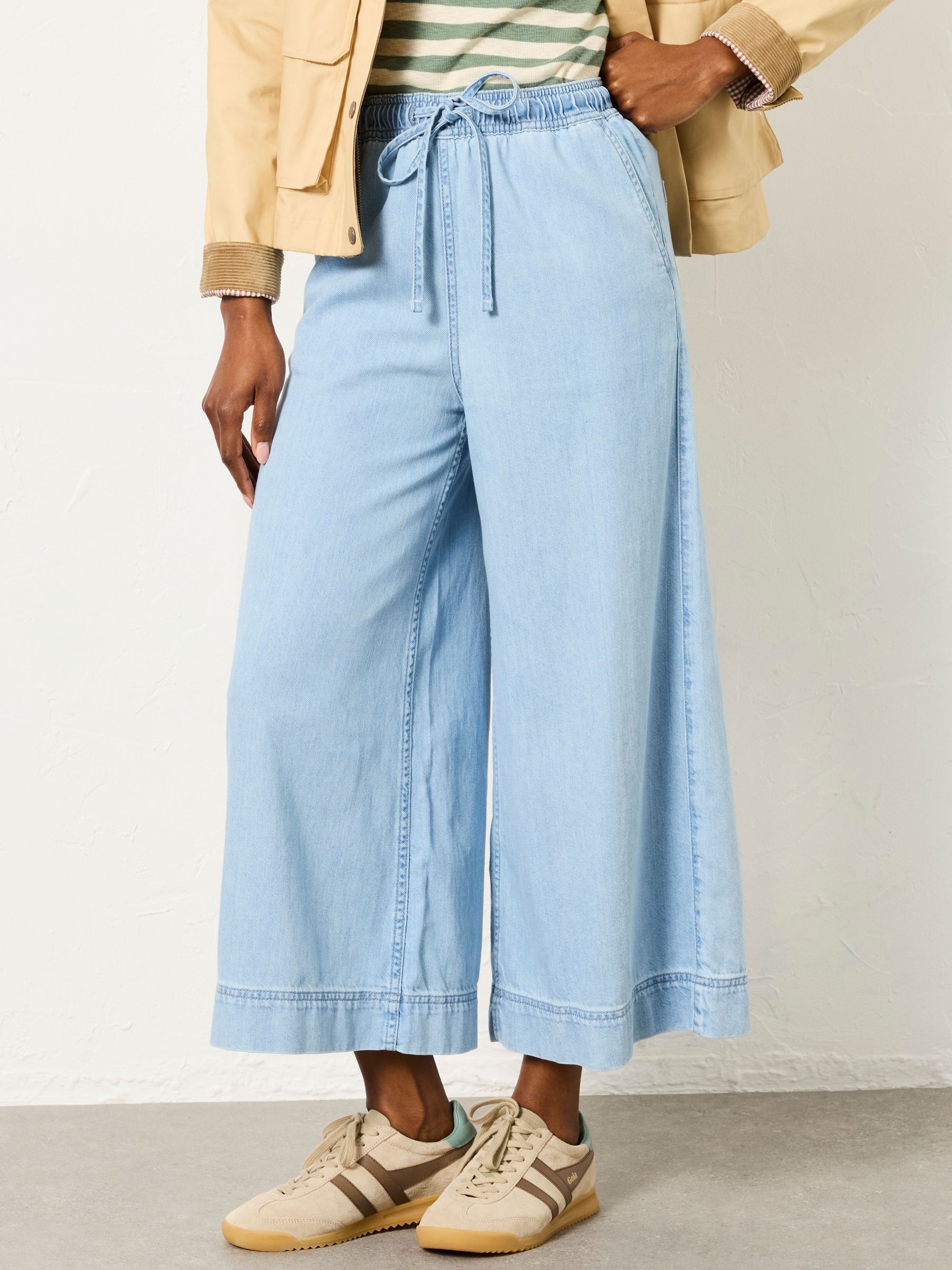 Connie Blue Denim Wide Leg Culotte (H74490) | $105