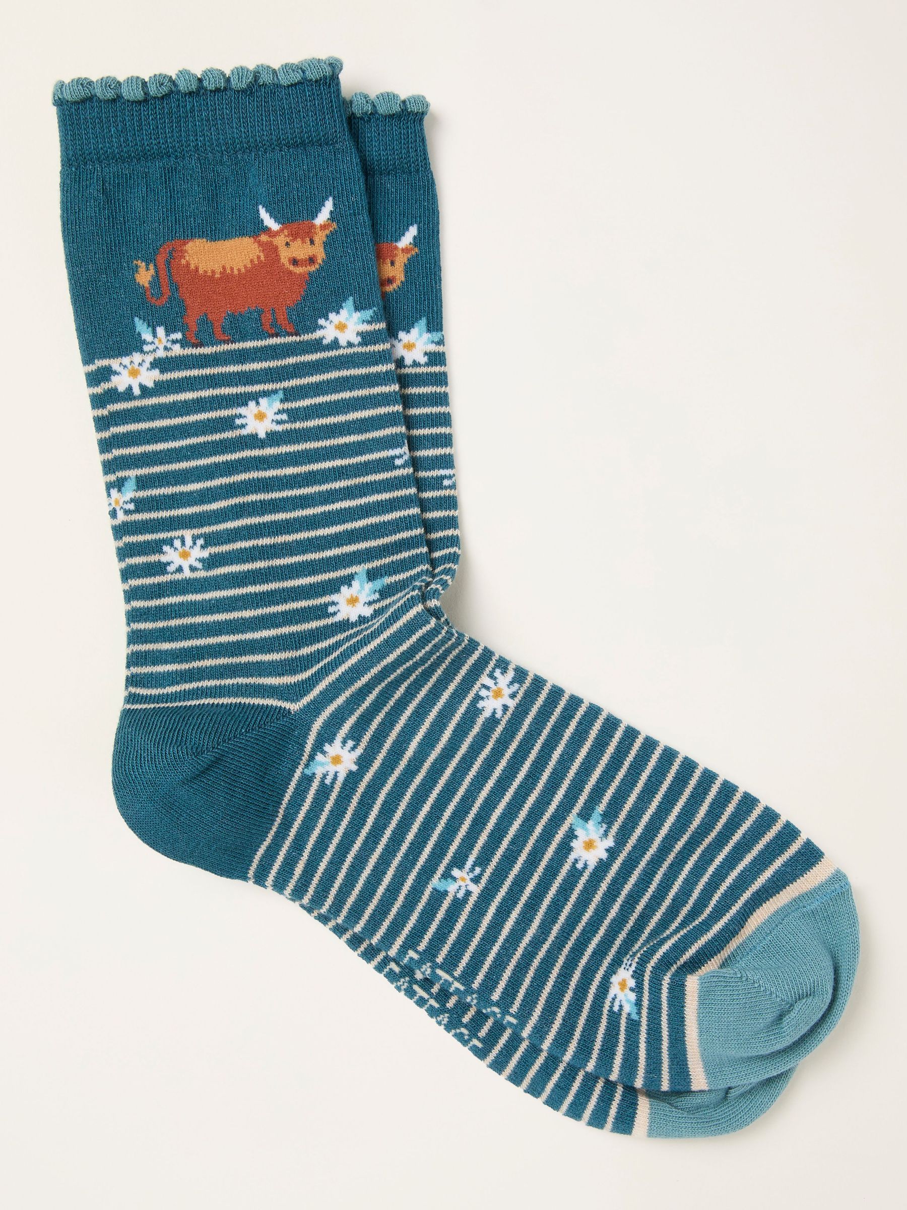 Navy Highland Cow Socks (H79831) | €9.50