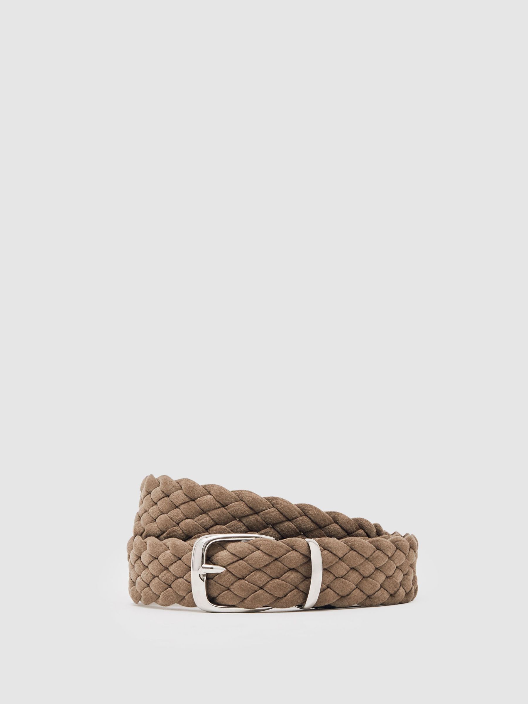 Suede Woven Belt in Light Stone (H80567) | Kč3,000
