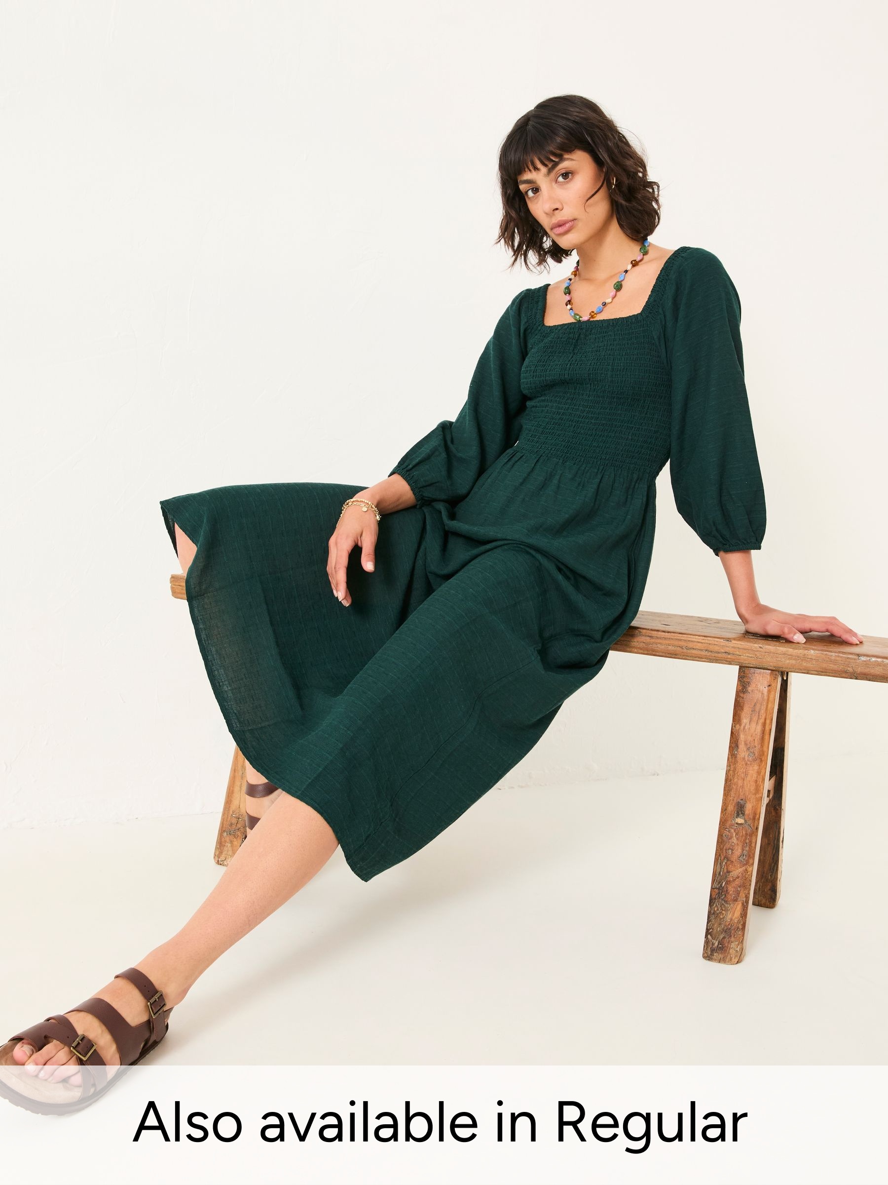 Adele Teal Blue Petite Midi Dress (H82400) | $119