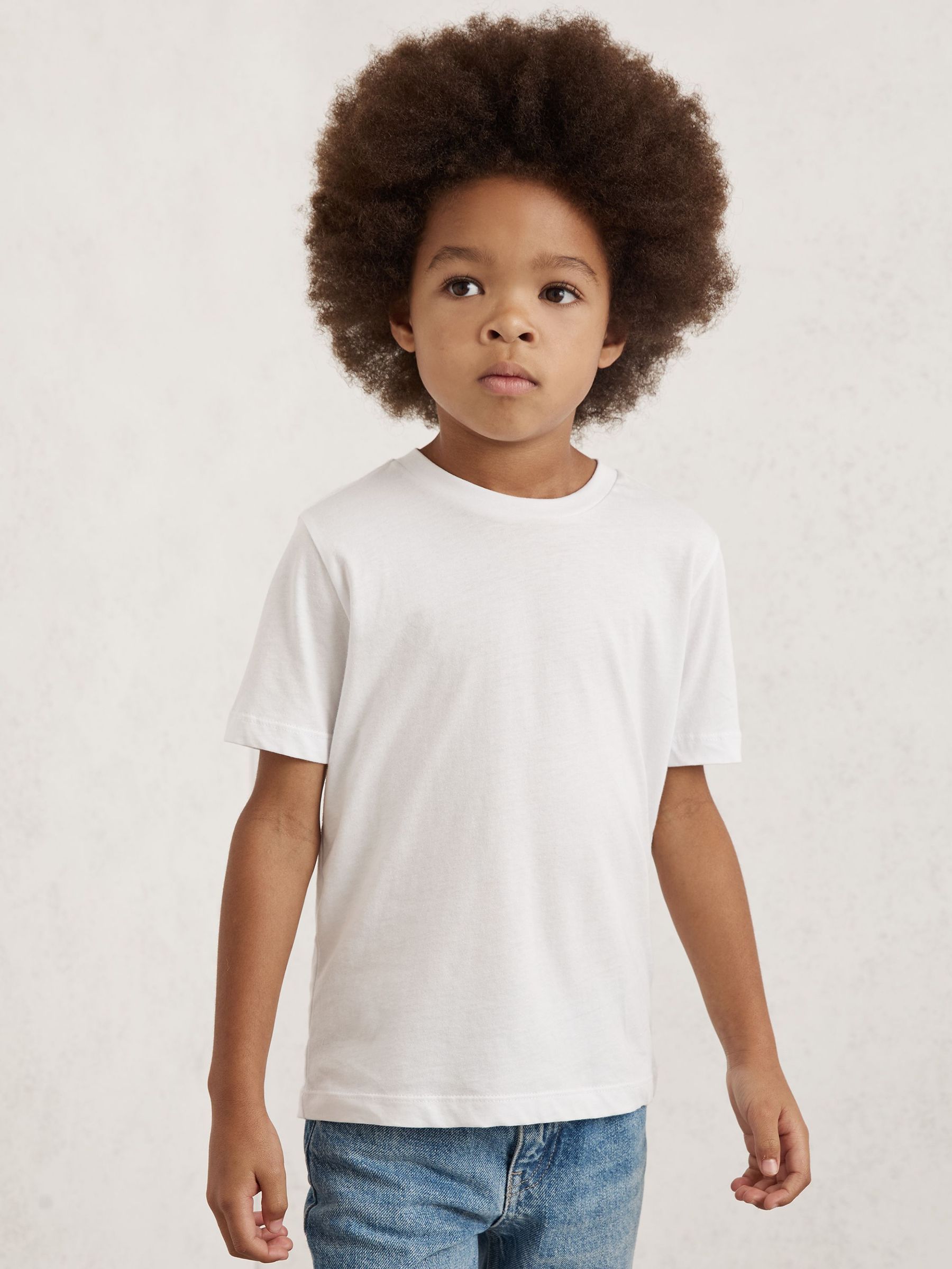 9-13 yrs Crew Neck T-Shirt in White (H82820) | $20