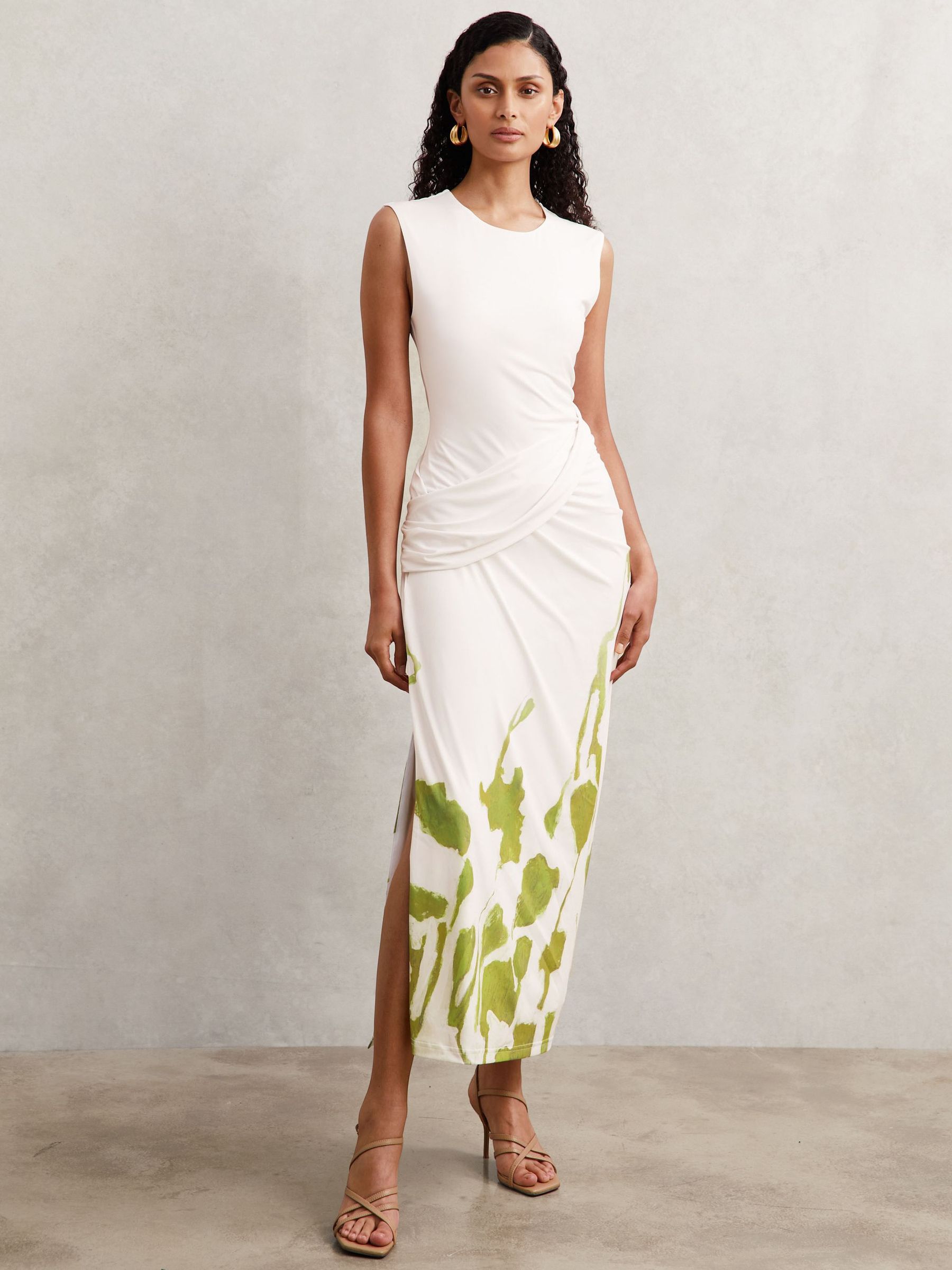 Wigmore Midi Dress in Ivory Print (H83823) | Kč12,945