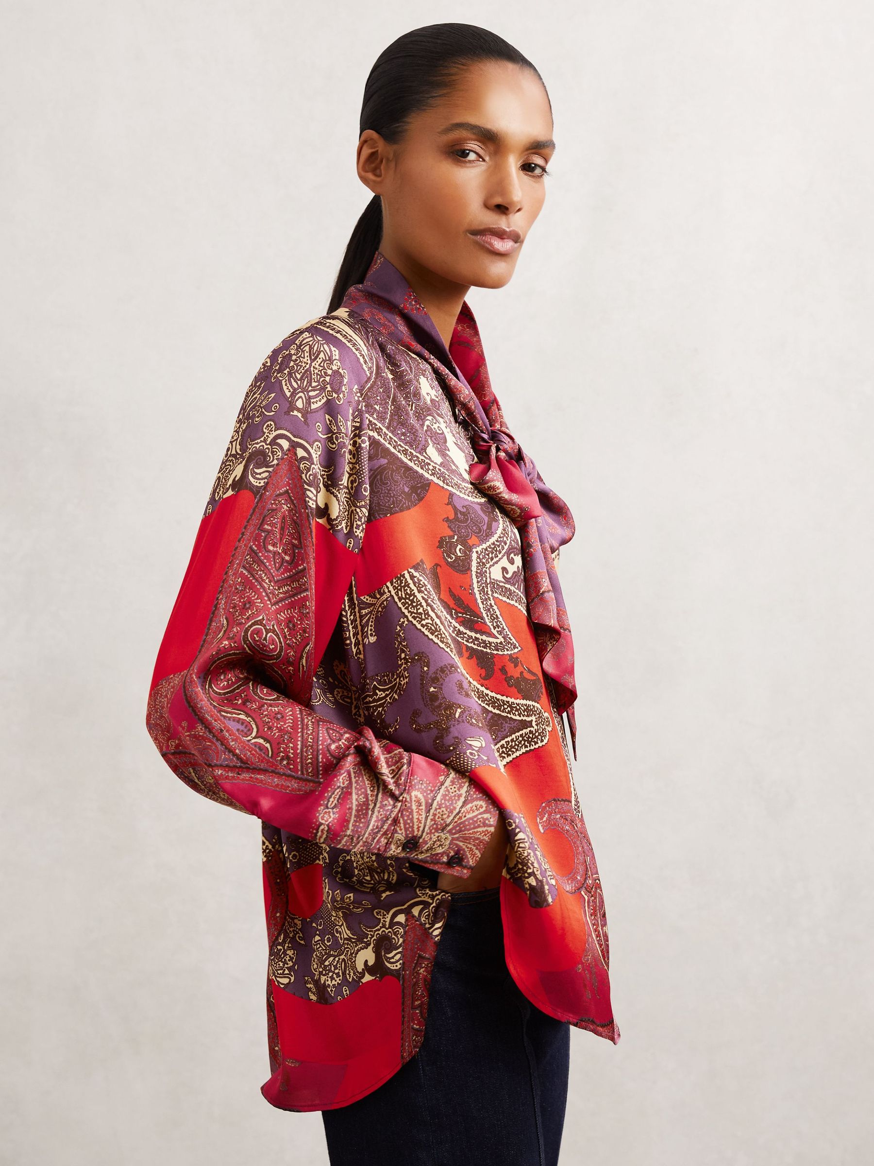 Paisley Print Top in Red (H89106) | 980 QAR