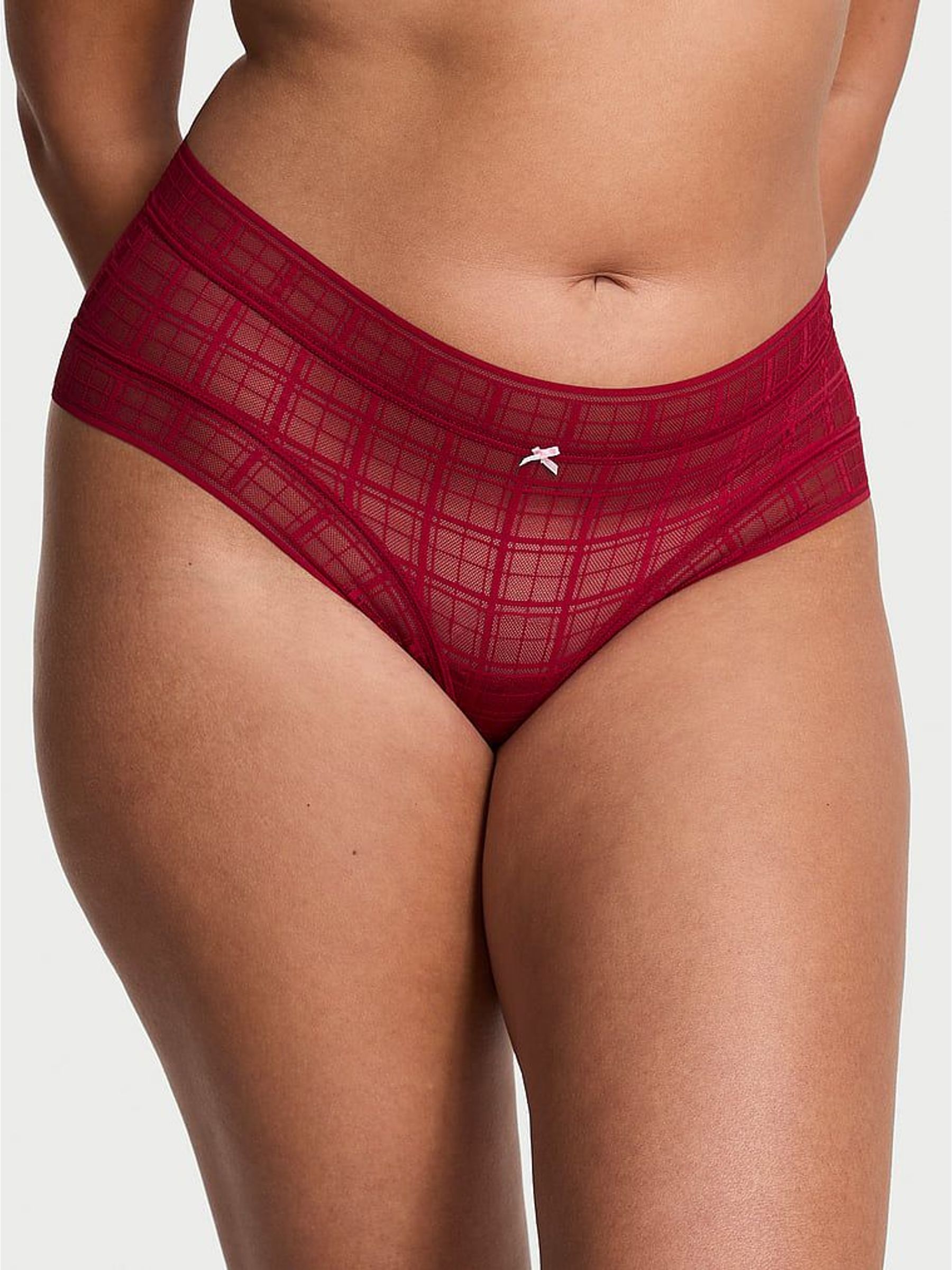 Red Lacquer Cheeky Tartan Knickers (H89376) | €13