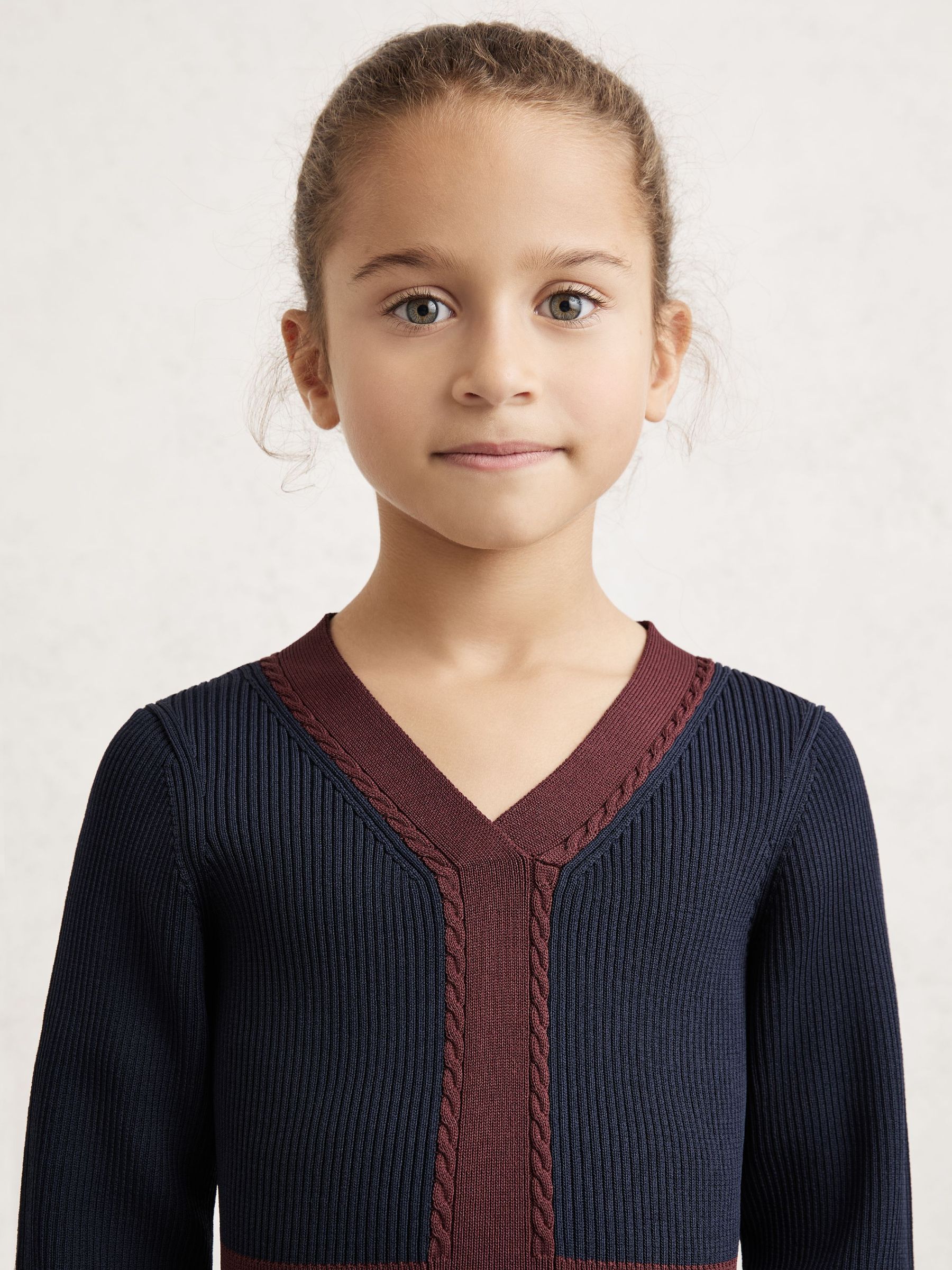 Craft-Stitch Rib-Knit Dress in Navy (H93769) | €95