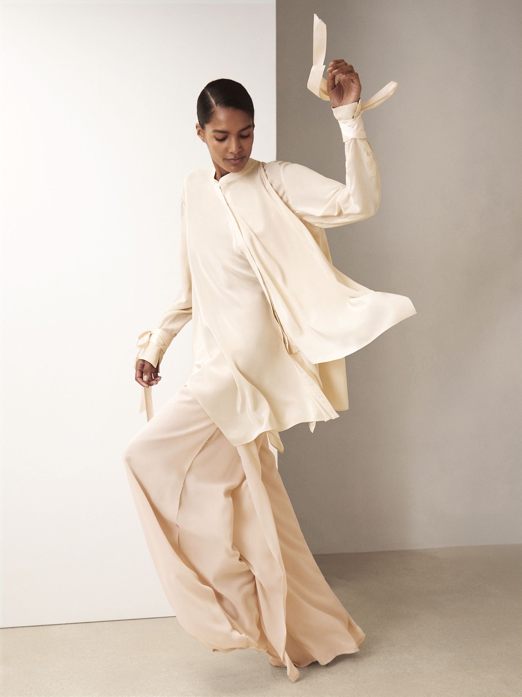 Reiss | Royal Ballet Tie-Cuff Blouse in Cream (H94330) | $345