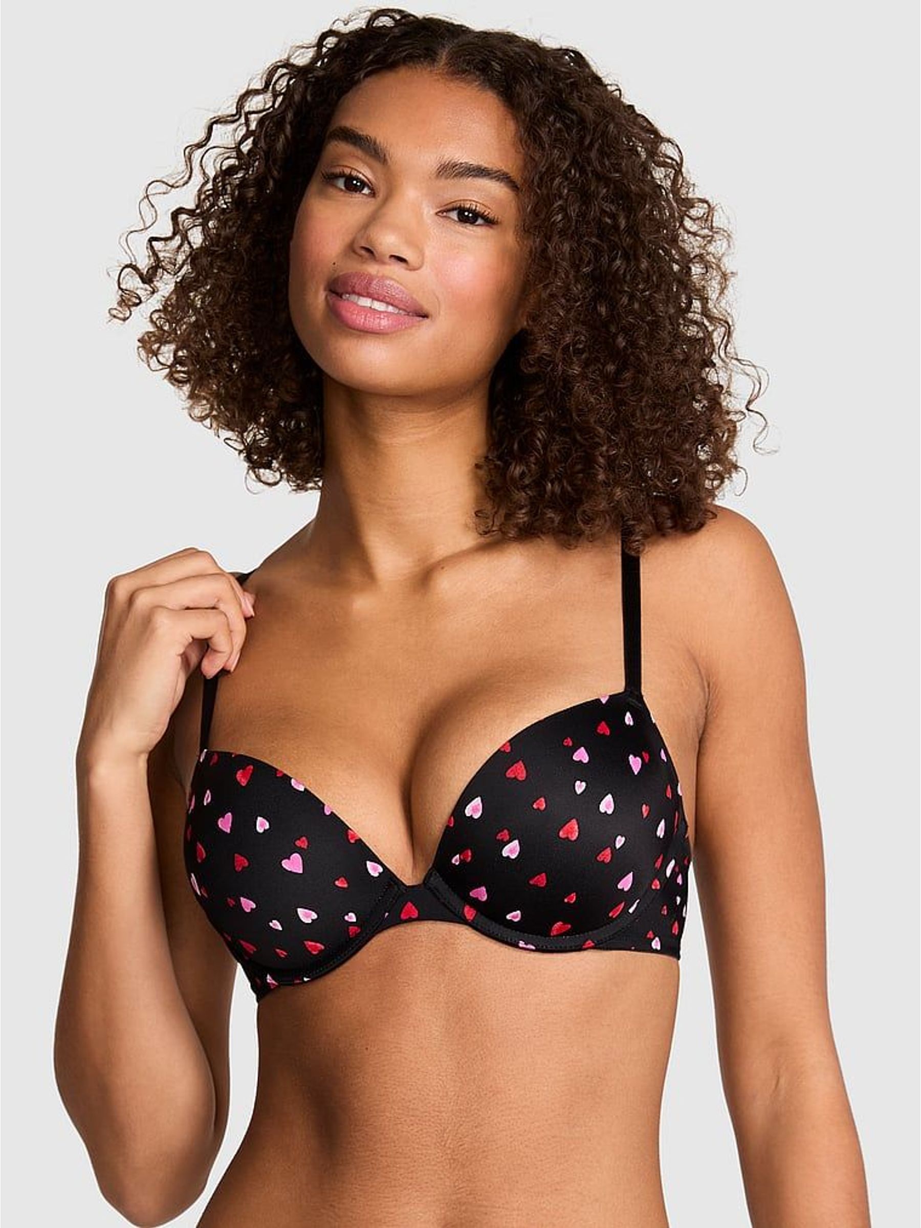 Black Heart Print Super Push Up Bra (H94730) | €37