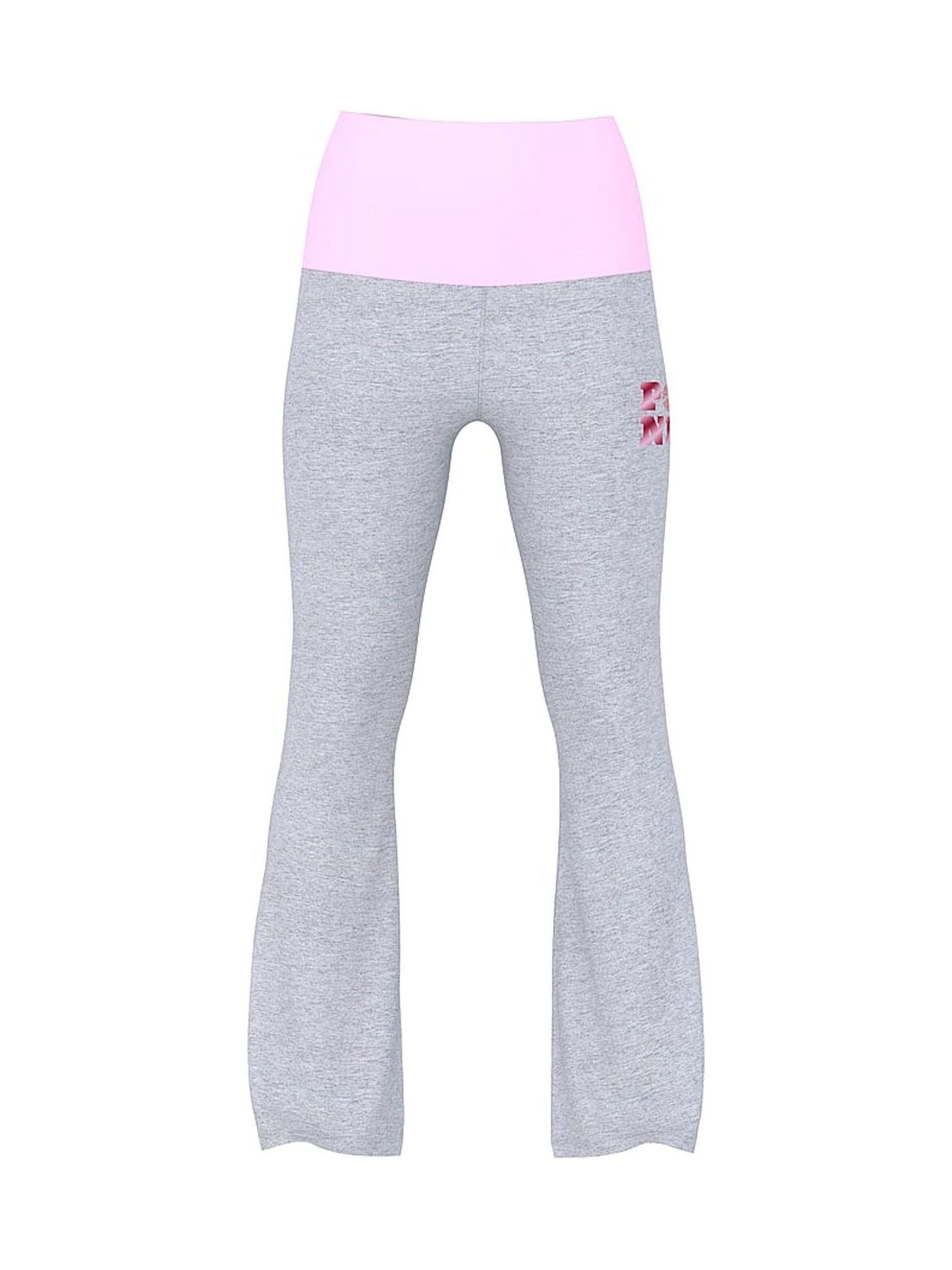 Heather Grey and Pink Foldover Flares Leggings (H94756) | €59