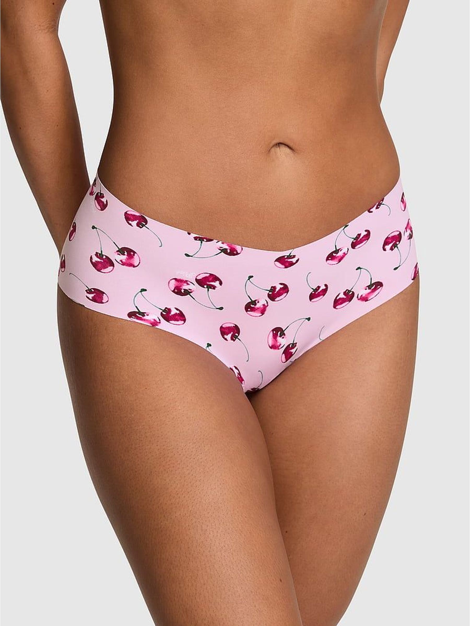 Hushed Lilac Purple Cherry Print Cheeky No Show Knickers (H95267) | €13