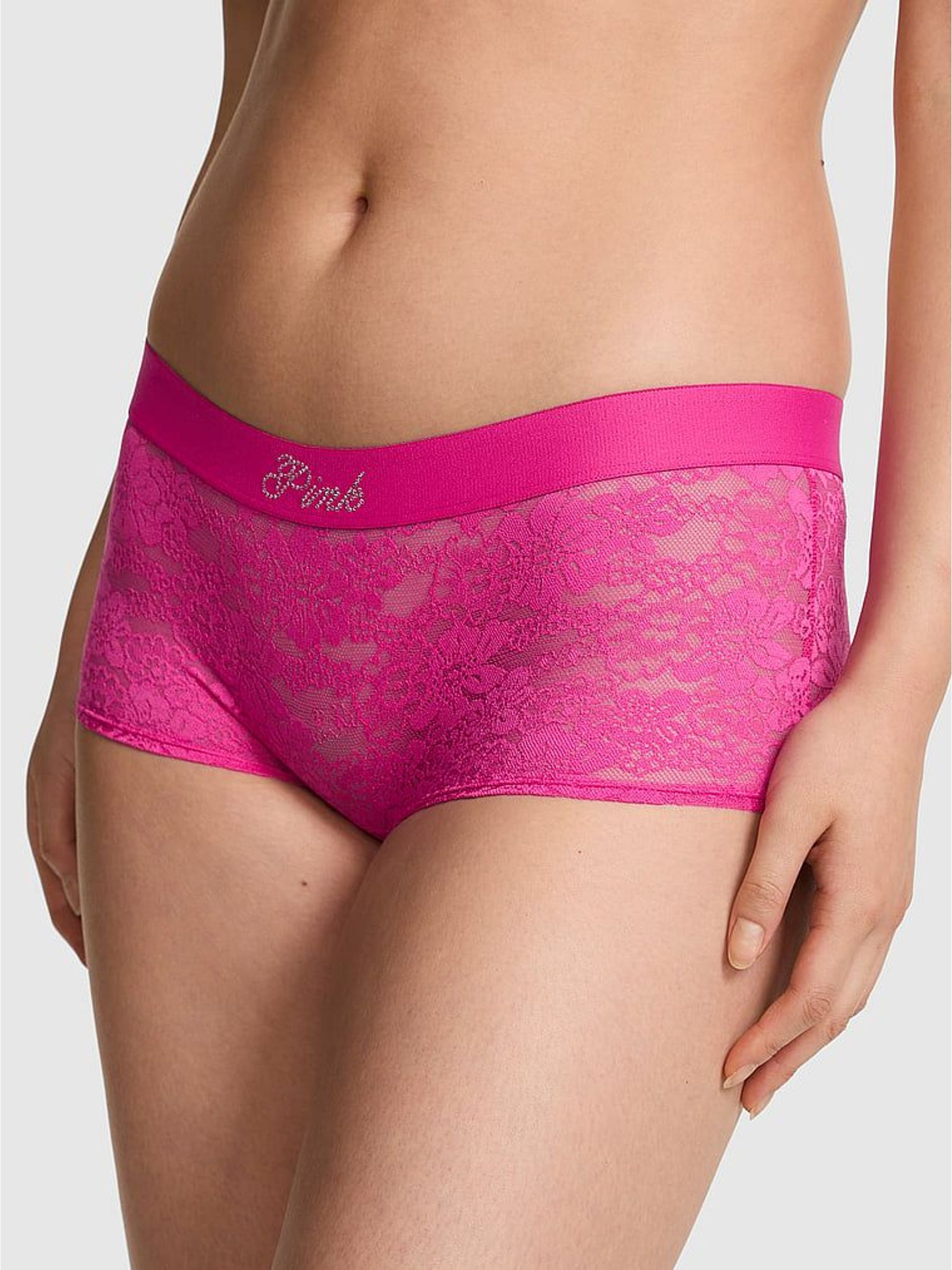 Pink Fire Short Floral Lace Knickers (H95268) | €13