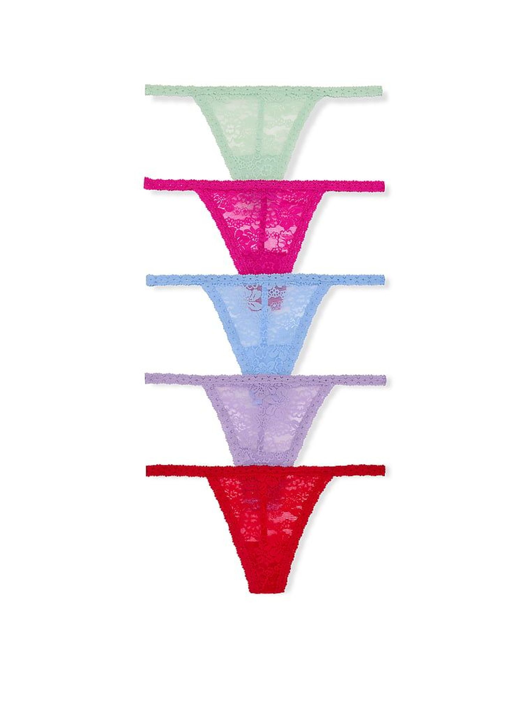 Green/Pink/Blue/Purple/Red 5 Pack Lace Knickers (H95290) | €33