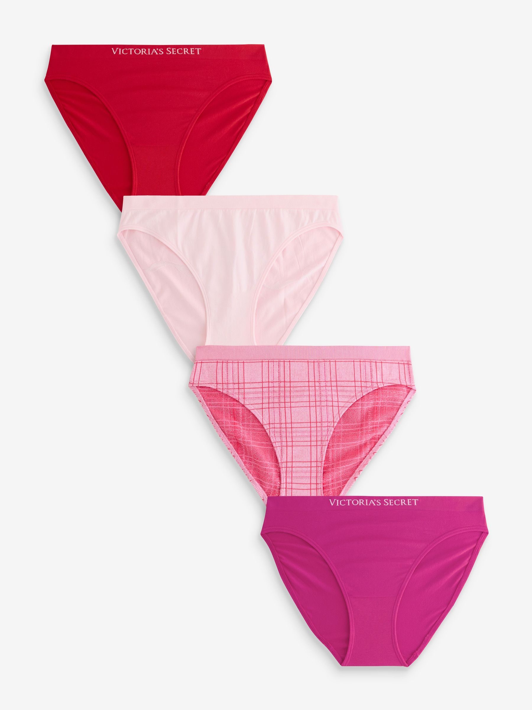 Red/Pink Bikini 4 Pack Logo Knickers (H96075) | €28