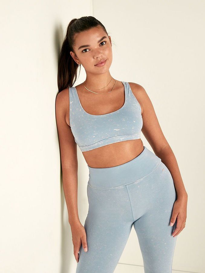Chalk Bloom Blue Wash Cotton Scoop Bralette (K02475) | €11