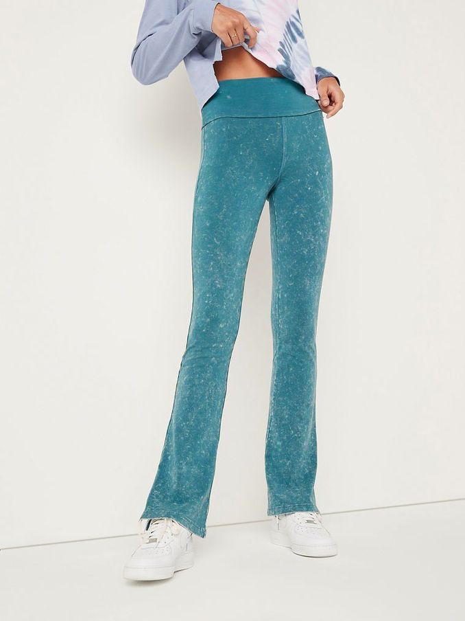 Deep Lake Wash Performance Cotton Fold Over Yoga Pants (K02477) | €22