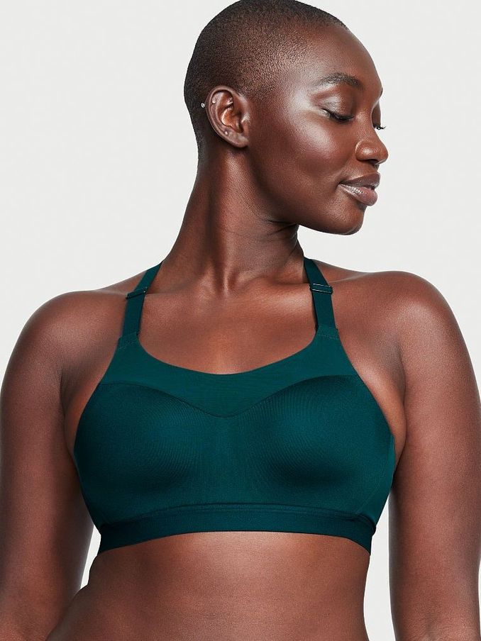 Black Ivy Green Smooth Lightly Lined Wired High Impact Sports Bra (K06171) | €22