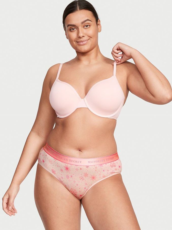 Pink Fizz Ombre Snowflakes Logo Cotton Hiphugger Panty (K06178) | €3