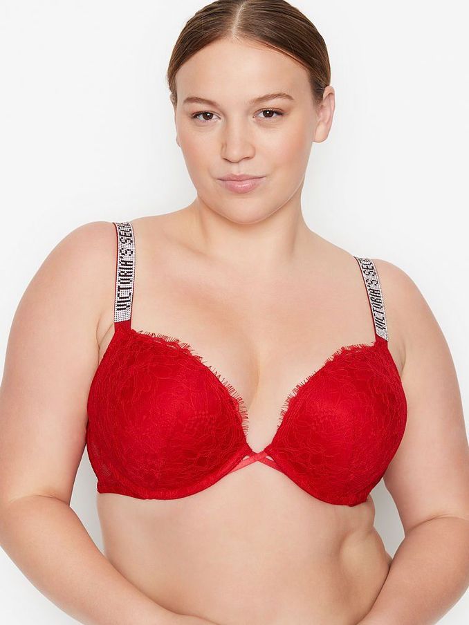 Lipstick Red Add 2 Cups Push Up Shine Strap Bra (K06494) | €68