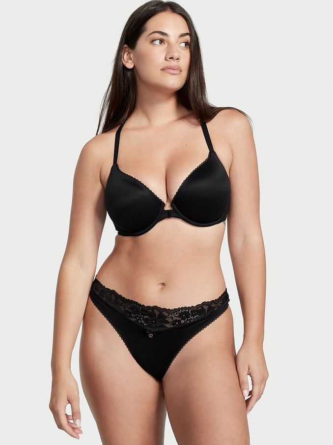 Black Lightly Lined Demi Front Fastening Bra (K07079) | €22
