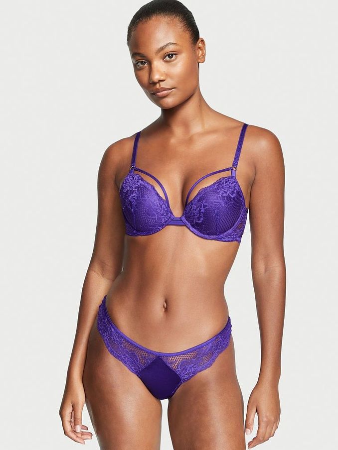 Brilliant Purple Thong Lace Thong Knickers (K07165) | €5