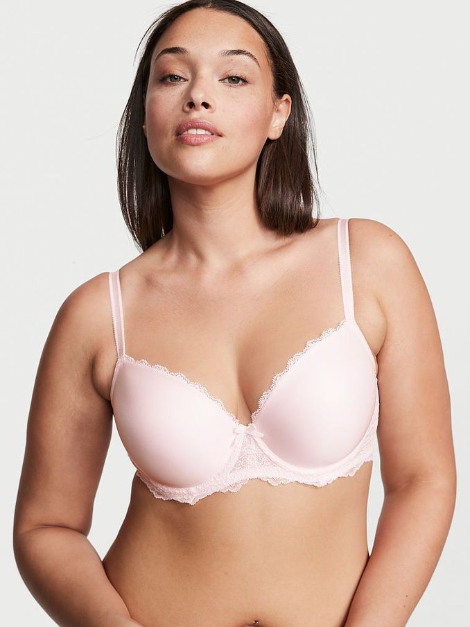 Bahama Pink Smooth Lace Wing Lightly Lined Demi Bra (K07476) | €17