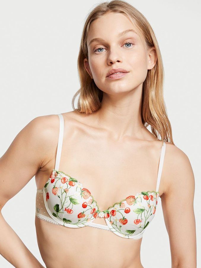 Coconut White Embroidered Lightly Lined Demi Bra (K08312) | €22