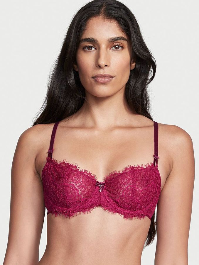 Claret Red Lace Unlined Balcony Bra (K08566) | €22