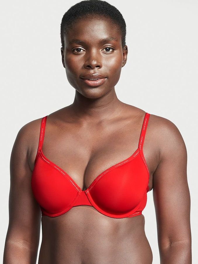 Lipstick Red Demi Push Up Logo Strap Bra (K08581) | €19