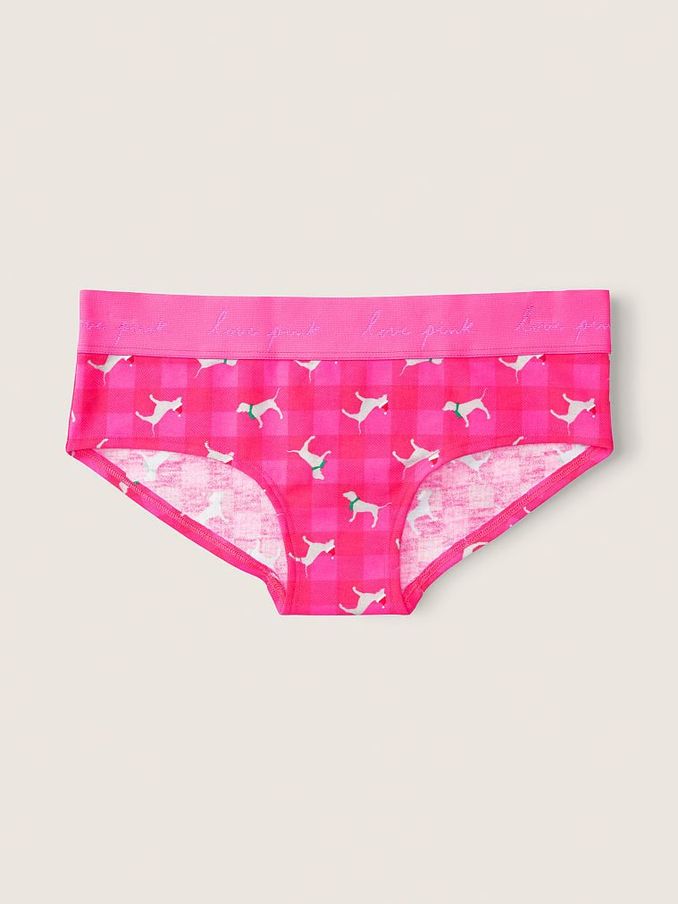 Pink Plaid Logo Hipster Knickers (K09828) | €3