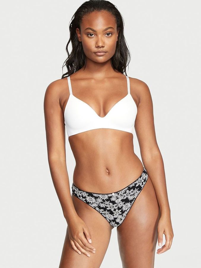 Black Cotton Thong Knickers (K10894) | €3