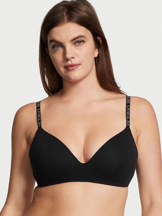 Black Strap Non Wired Lightly Lined Bra (K16030) | €40