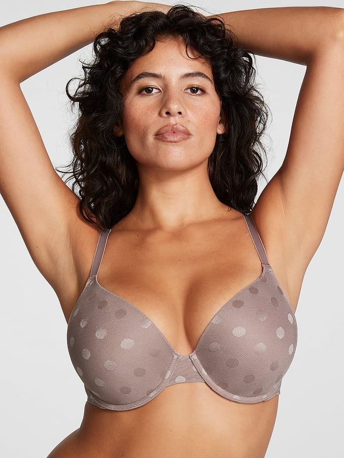 Iced Coffee Brown Dot Mesh Push Up Bra (K21433) | €15