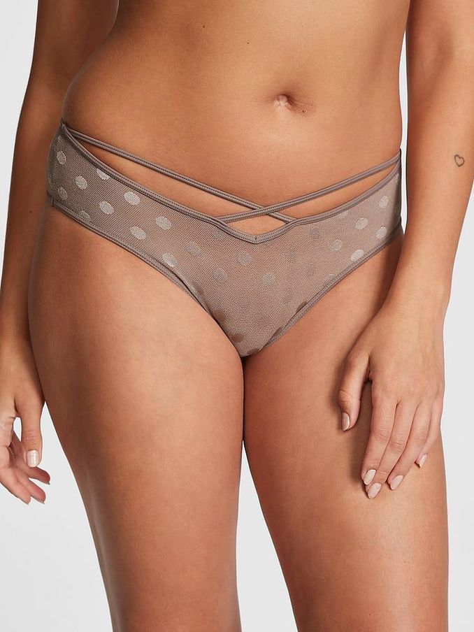 Iced Coffee Brown Dot Mesh Cheeky Knickers (K21639) | €4